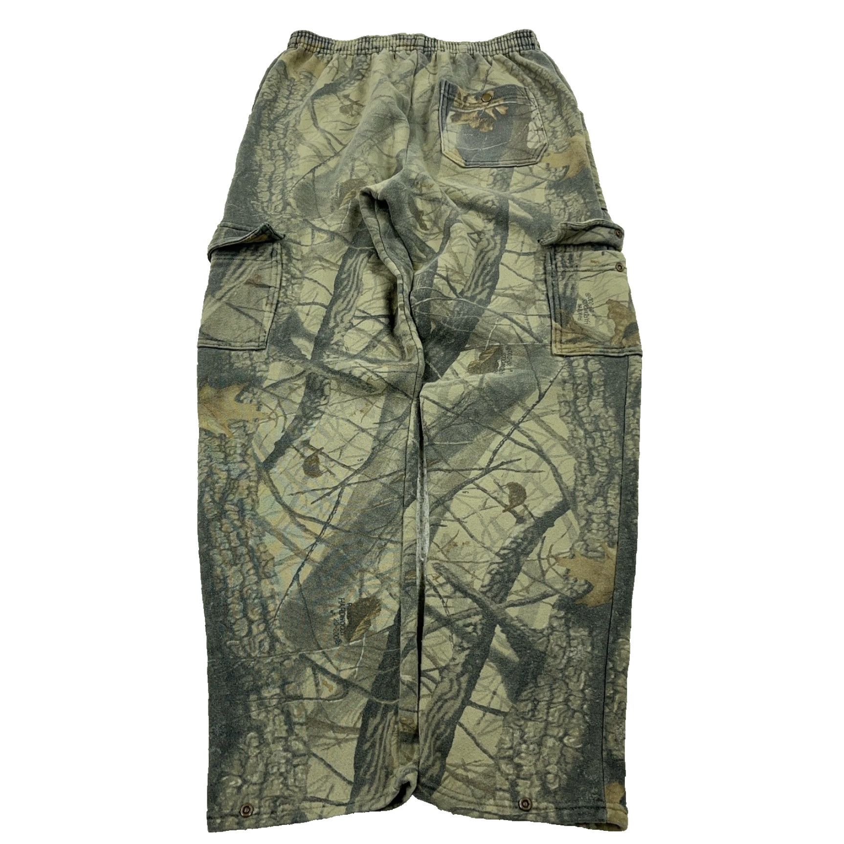 Jerzees VINTAGE Jerzees Camo Sweatpants Men M Cargo Jogger 90s Y2K Green 100% Cotton Regular Sweatpants Mens Size US 31 - 2 Thumbnail