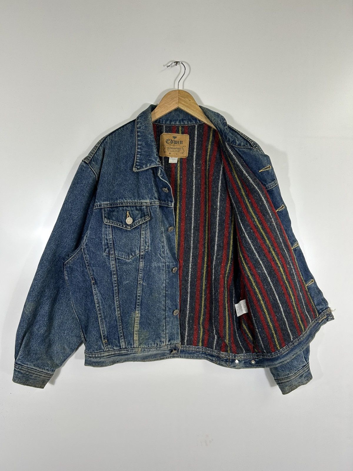 Edwin ⚡️Vintage Edwin Distressed Denim Trucker Jacket Size US L / EU 52-54 / 3 - 9 Thumbnail
