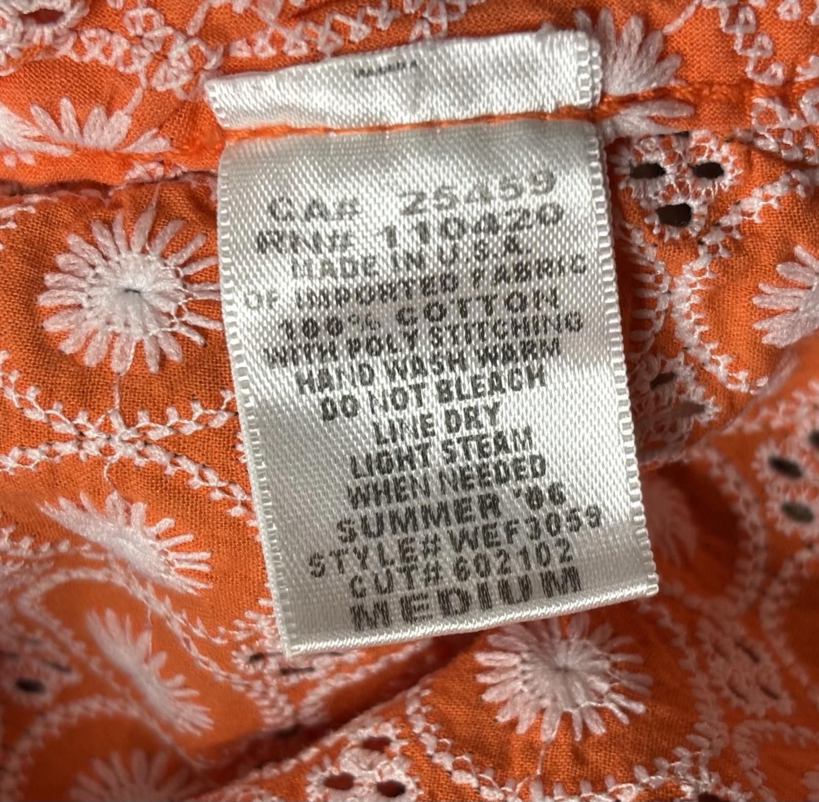 The Unbranded Brand Y2K Top Women's Medium Cotton Eyelet Summer 2006 Side Slits Size M / US 6-8 / IT 42-44 - 10 Thumbnail