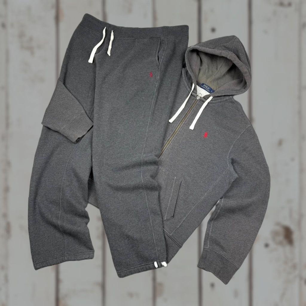 Polo Ralph Lauren Polo Ralph Lauren Tracksuit Zip Up Hoodie And Pants Men L Gray Size US L / EU 52-54 / 3 - 1 Thumbnail