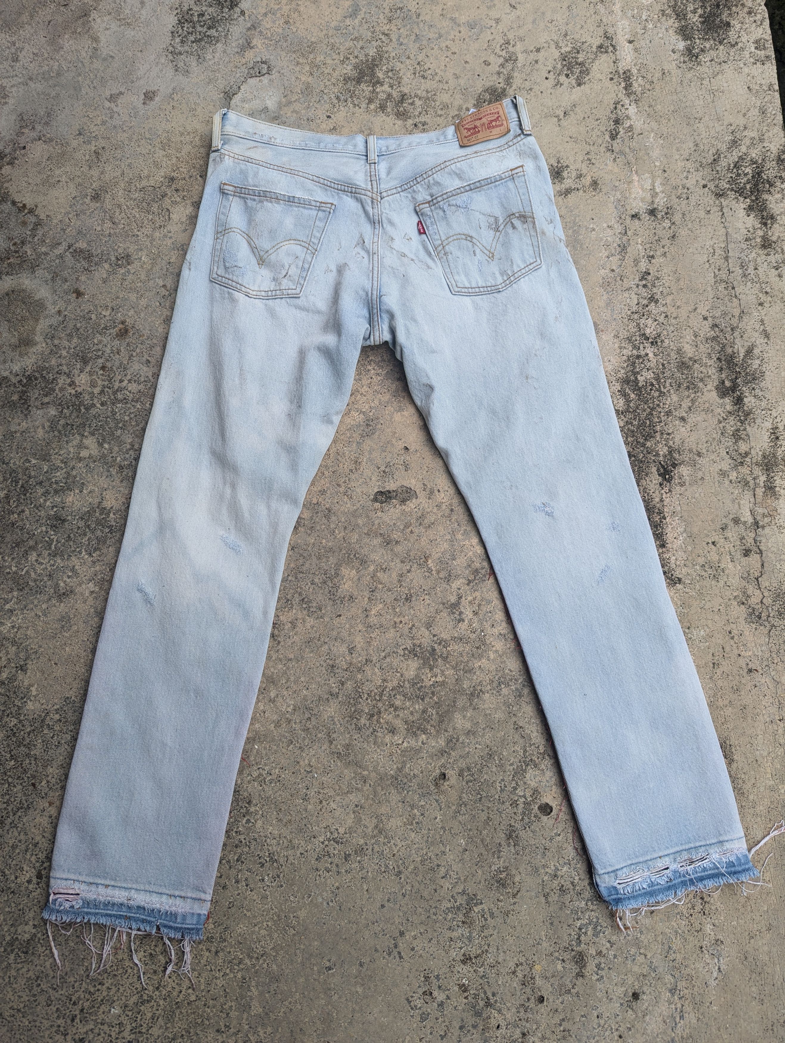 Levi's × Vintage Levis 501 Jeans Distressed Bandana Boro Custom Made Size 33" - 15 Thumbnail