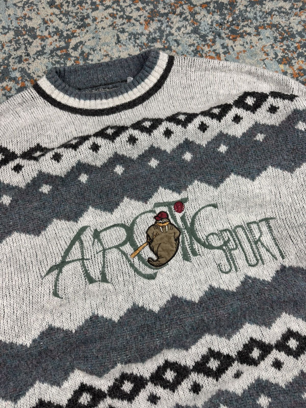 Vintage Vintage 90s crazy duper boxy fit sweater graphic sweater Size US L / EU 52-54 / 3 - 5 Thumbnail