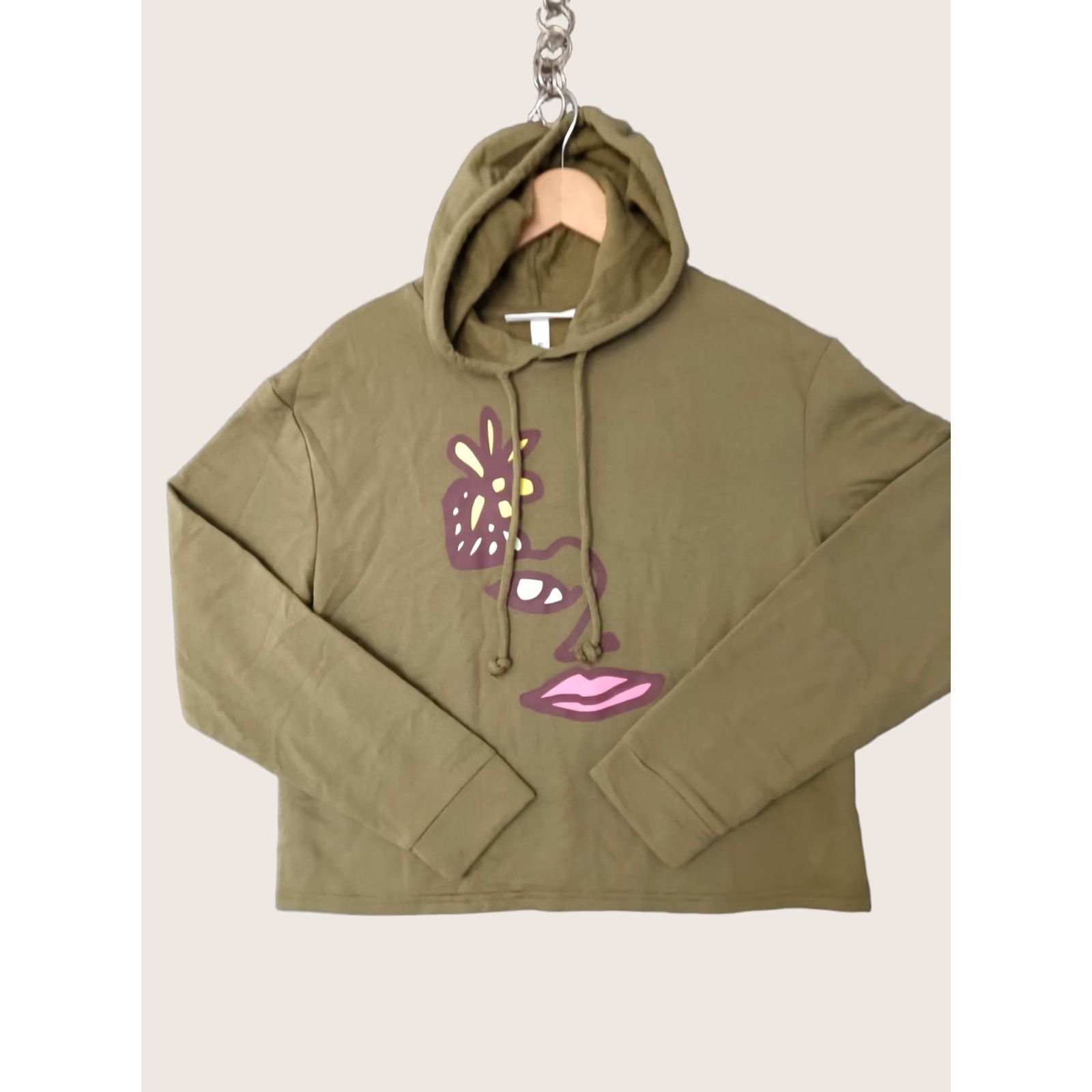 Olive takePride Adult Hoodie Green XS Hooded Drawstring Graphic Print Power Pride for Walking Women Shirt? Size XS / US 0-2 / IT 36-38 - 1 Thumbnail