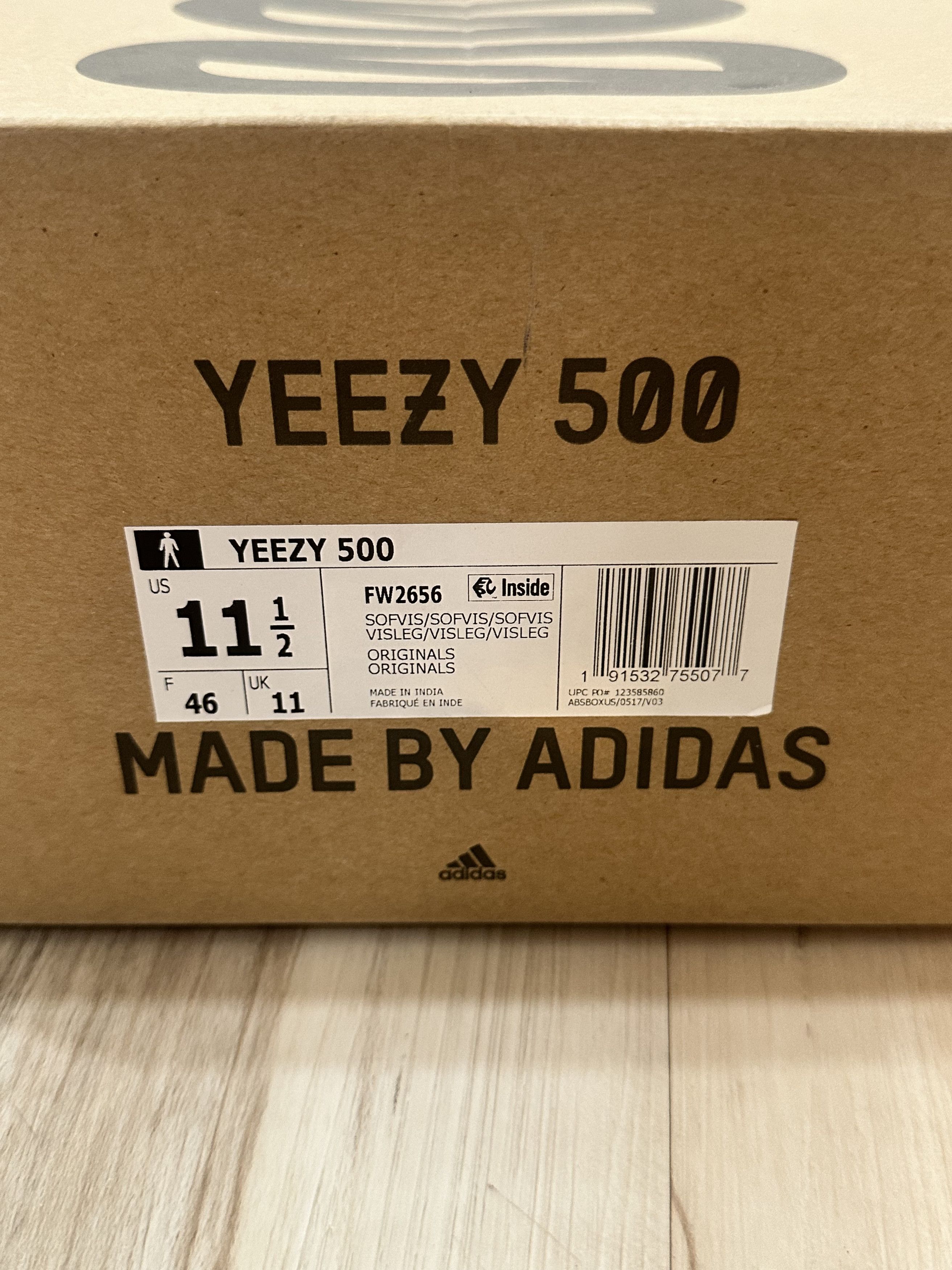 Adidas × Kanye West × Yeezy Adidas Yeezy 500 Soft Vision – In Box with Tags, Size US 1.5 Size US 11.5 / EU 44-45 - 7 Thumbnail