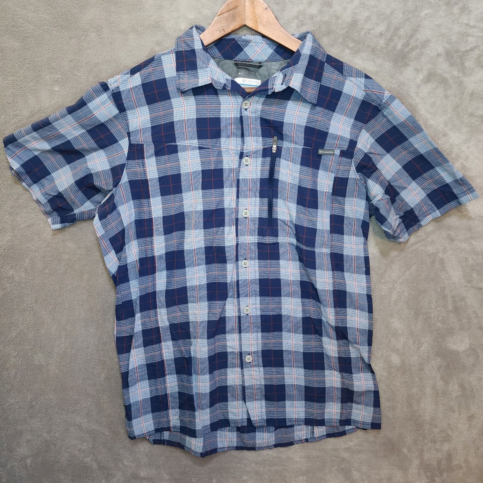Columbia Columbia Zip Pocket Blue Plaid Lightweight Shirt M - Size US M / EU 48-50 / 2 - 1 Thumbnail