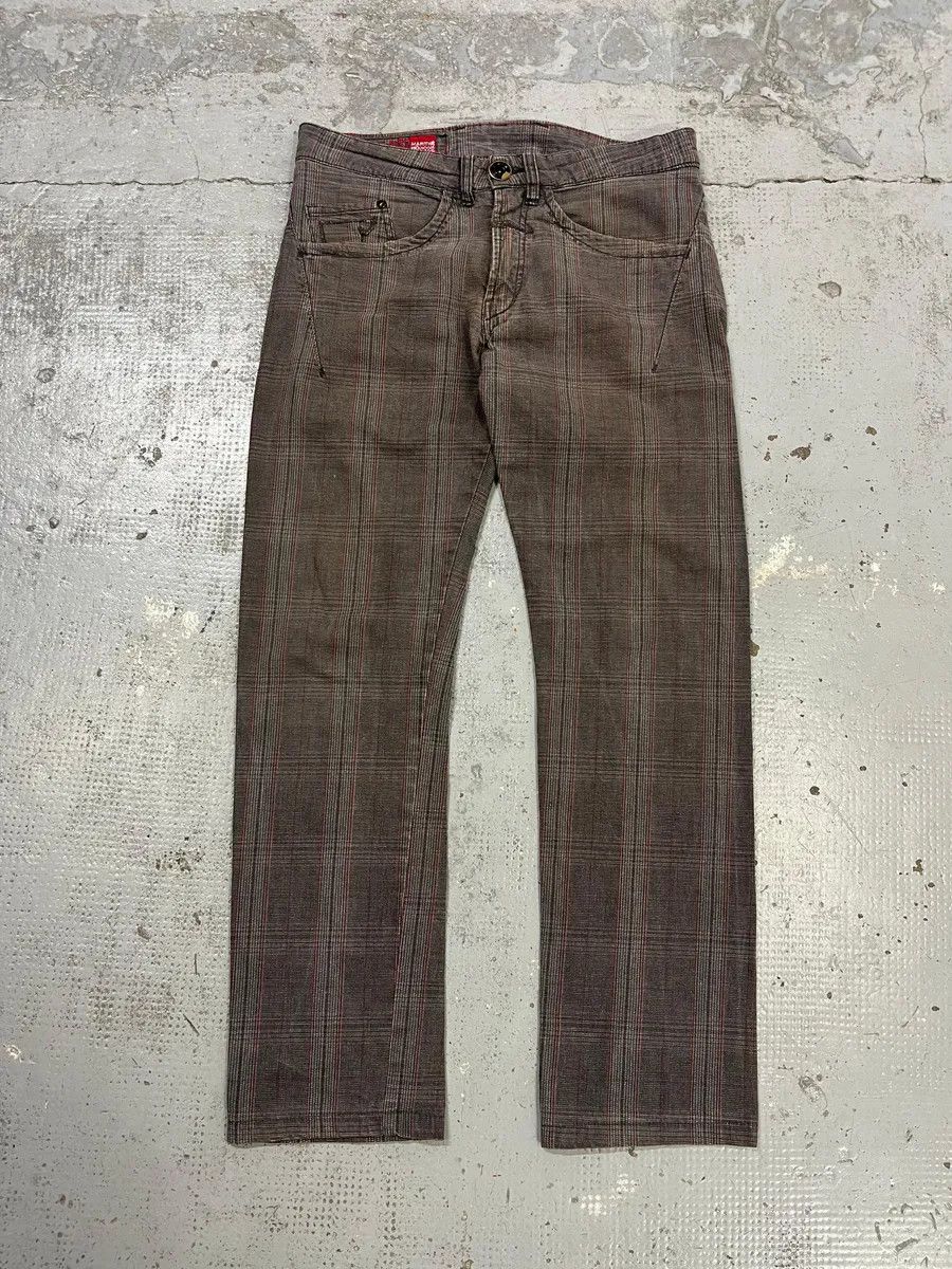 Marithe + Francois Girbaud 2000s Marithé + François Girbaud Grey & Brown Houndstooth Cozy Pants Size US 30 / EU 46 - 6 Thumbnail