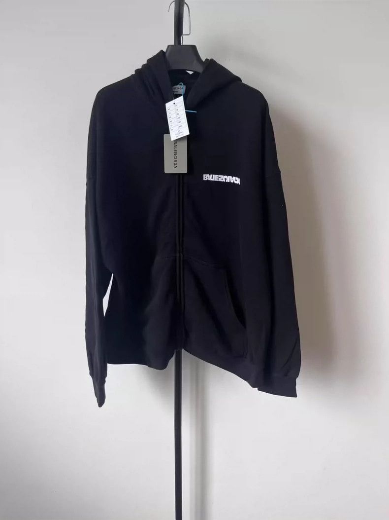 Balenciaga Logo printed zip-up hooded long sleeves