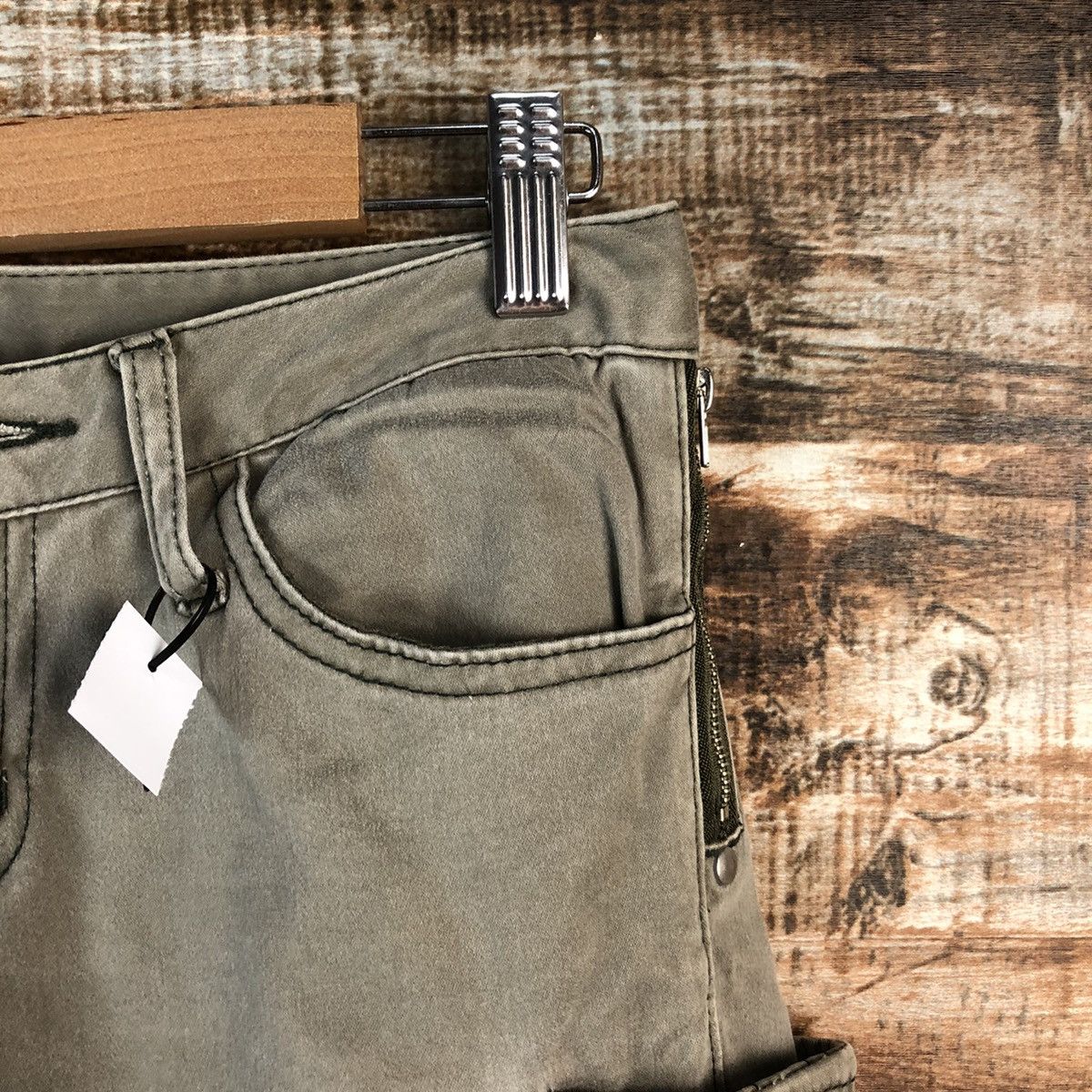 Japanese Brand Spiral Temp Green Cargo Multipocket Pants #A2456 Size 25" / US 0 / IT 36 - 8 Thumbnail