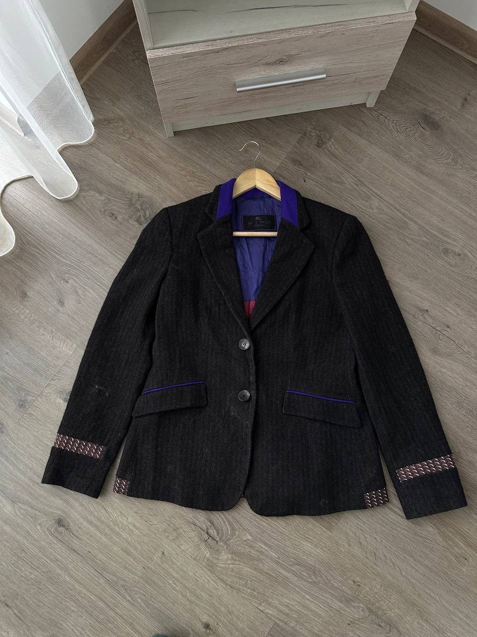 Etro × Vintage Vintage Etro Women’s Wool 2 Buttons Blazer Size M / US 6-8 / IT 42-44 - 2 Thumbnail
