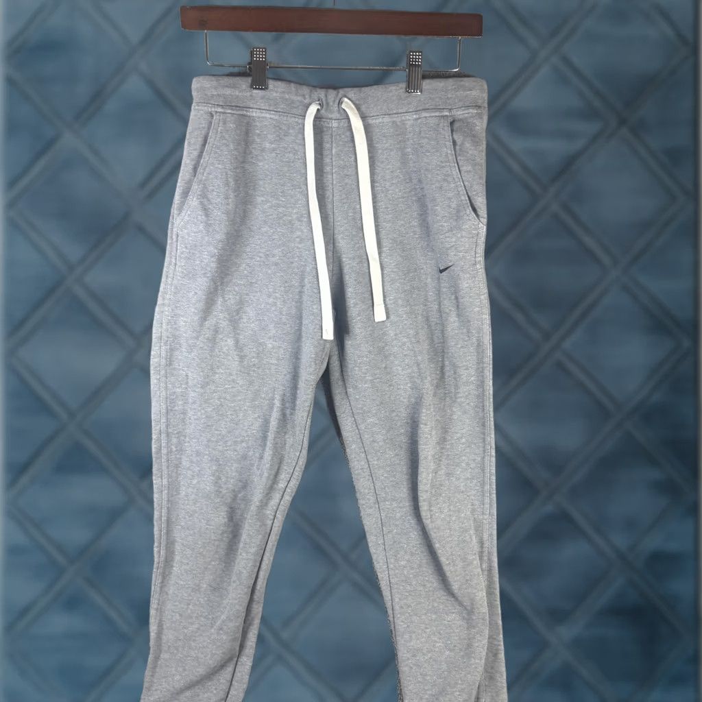 Nike Nike Dri-FIT Sweatpants Mens Small Gray Joggers Cuffed Swoosh Logo Tight Tapered Casual Activewear Size US 29 - 1 Thumbnail
