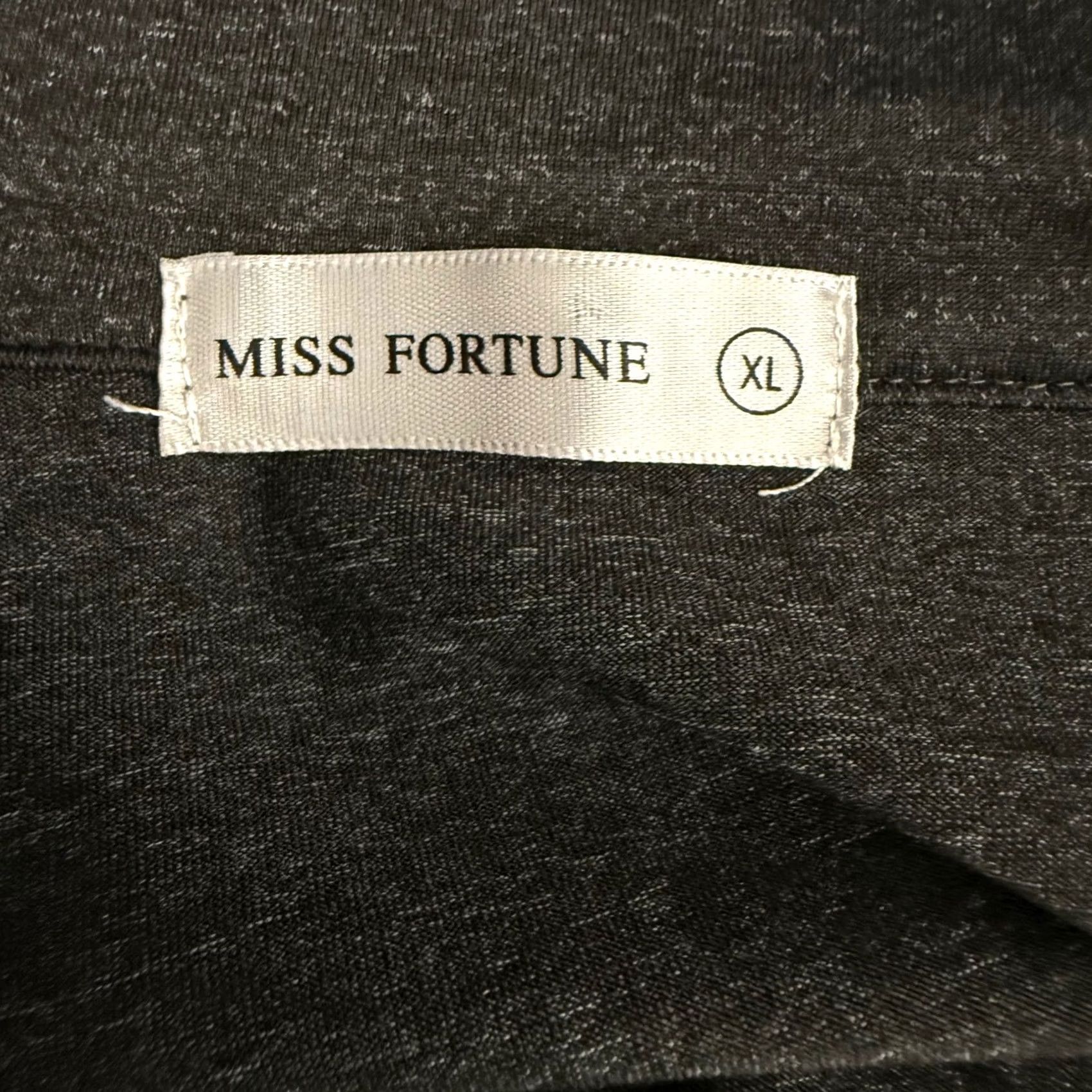 Vintage Miss Fortune Polo Shirt V-Neck Short Sleeve Womens XL Charcoal Gray Heathered Breathable Golf Activewear EUC Size XL / US 12-14 / IT 48-50 - 5 Thumbnail