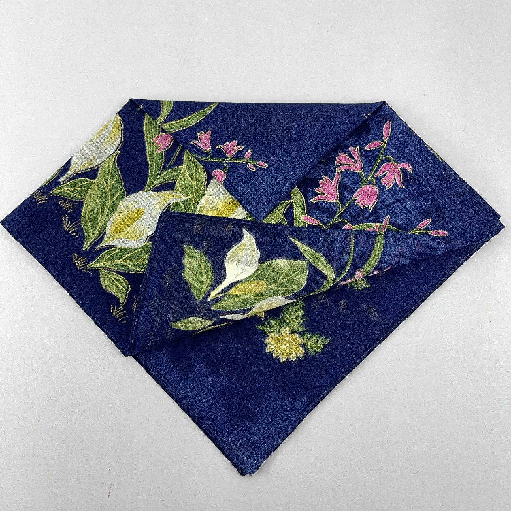Japanese Brand Vintage Japanese Floral Spring Handkerchief - 5026 Size ONE SIZE - 11 Thumbnail