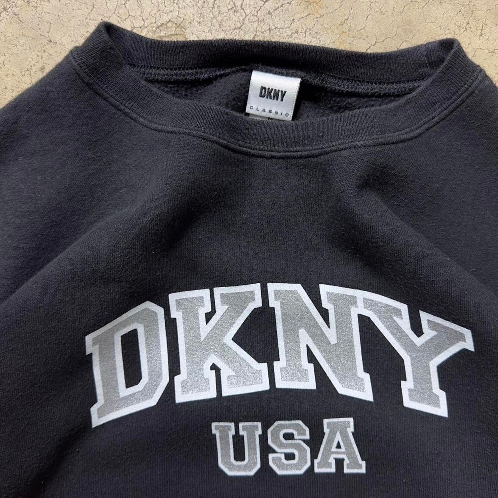 DKNY × Vintage Y2K DKNY Boxy Utility Black USA MADE Streetwear Sweatshirt Size US M / EU 48-50 / 2 - 2 Thumbnail