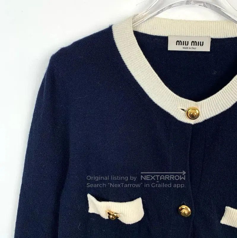 Miu Miu Miu Miu Blue Cashmere Women's Jacket . Size M / US 6-8 / IT 42-44 - 3 Thumbnail