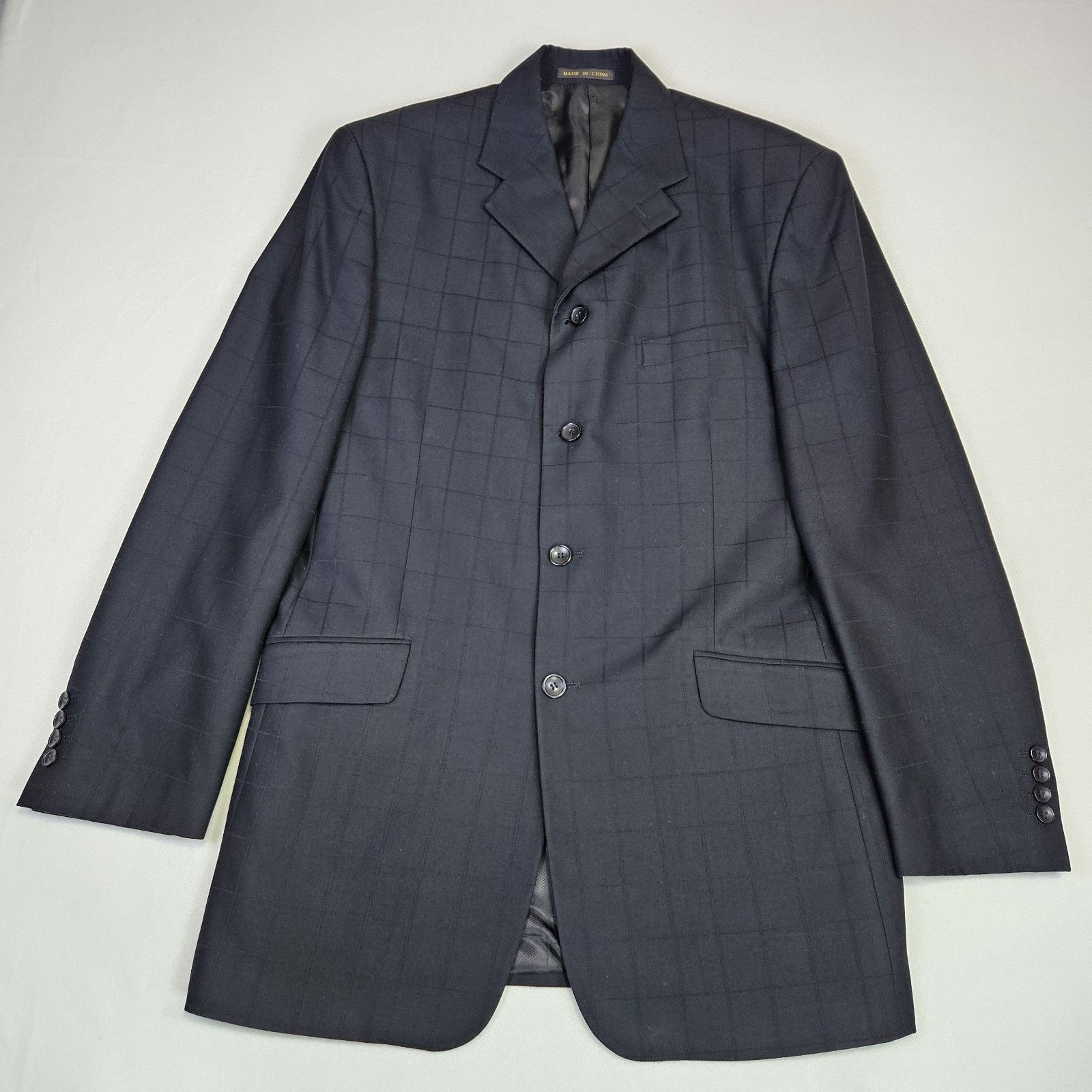 Other Italian Windowpane Overcoat Blazer Mens 40L Size 40L - 5 Thumbnail