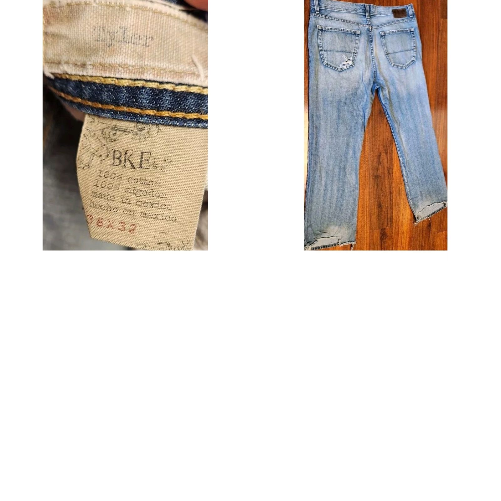 Vintage BKE Tyler Straight Leg Jeans Men's 38x32 Denim Blue Buckle 100% Cotton Distressed Mid Rise 5-Pocket Relaxed Regular Width Jeans Mens Size US 38 / EU 54 - 8 Thumbnail