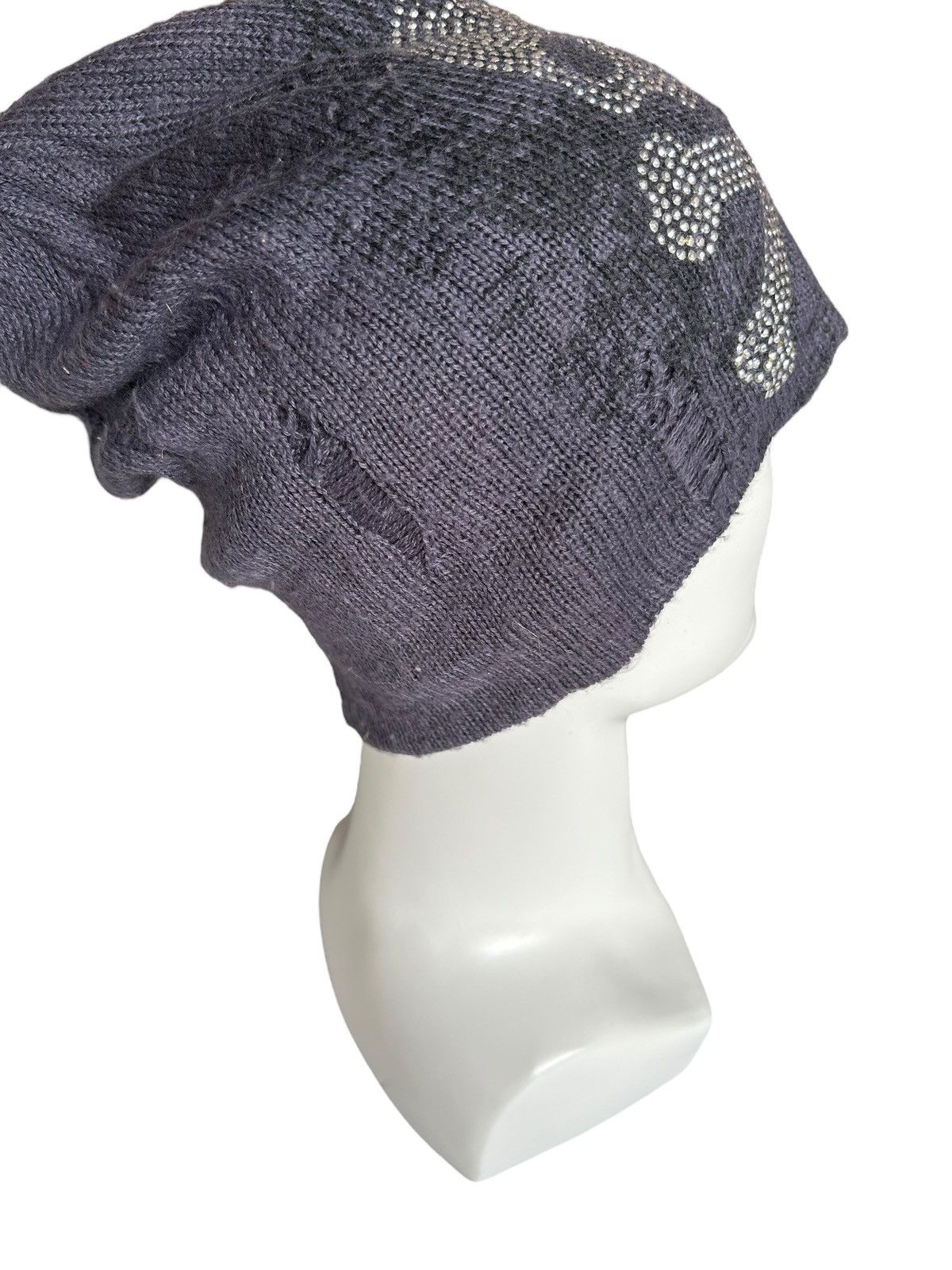 Japanese Brand Skull Distressed Design Punk Bondage Style Beanie Hats ☠️☠️ Size ONE SIZE - 5 Thumbnail