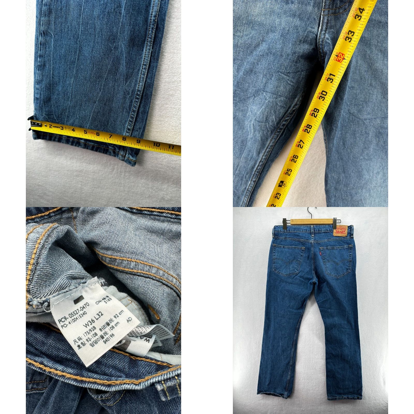 Levi's Levis Jeans 36x32 Mens Blue 527 Straight American Western Dark Wash Faded Denim Size US 36 / EU 52 - 8 Thumbnail