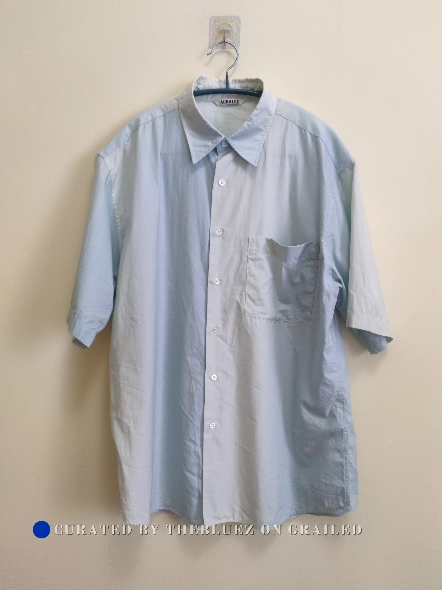 Auralee 💚 Auralee Selvedge Super Light Denim Half Sleeved Shirt