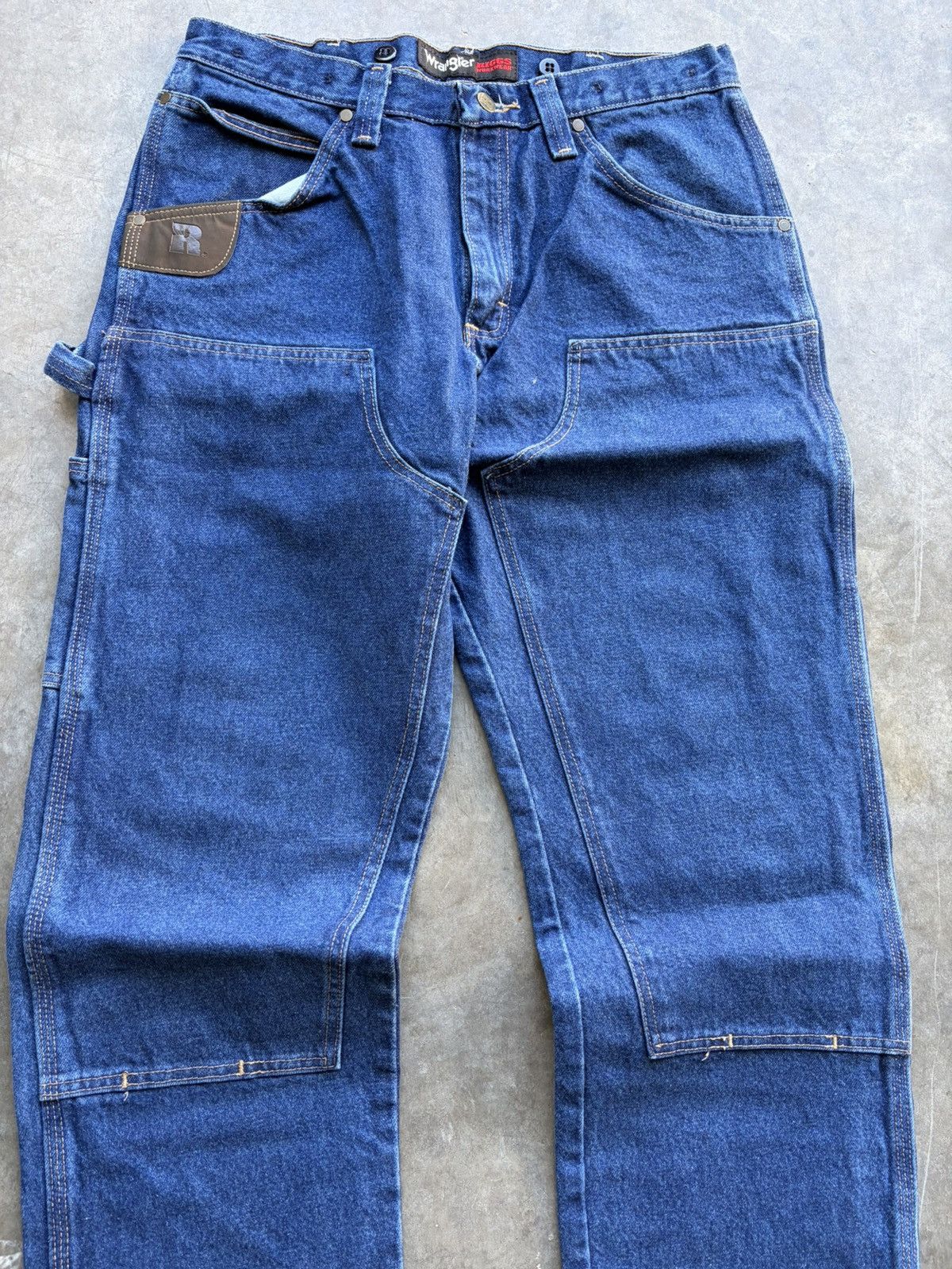 Dickies Wrangler Double Knee Vintage Baggy Workwear Denim 1990s Size US 34 / EU 50 - 2 Thumbnail