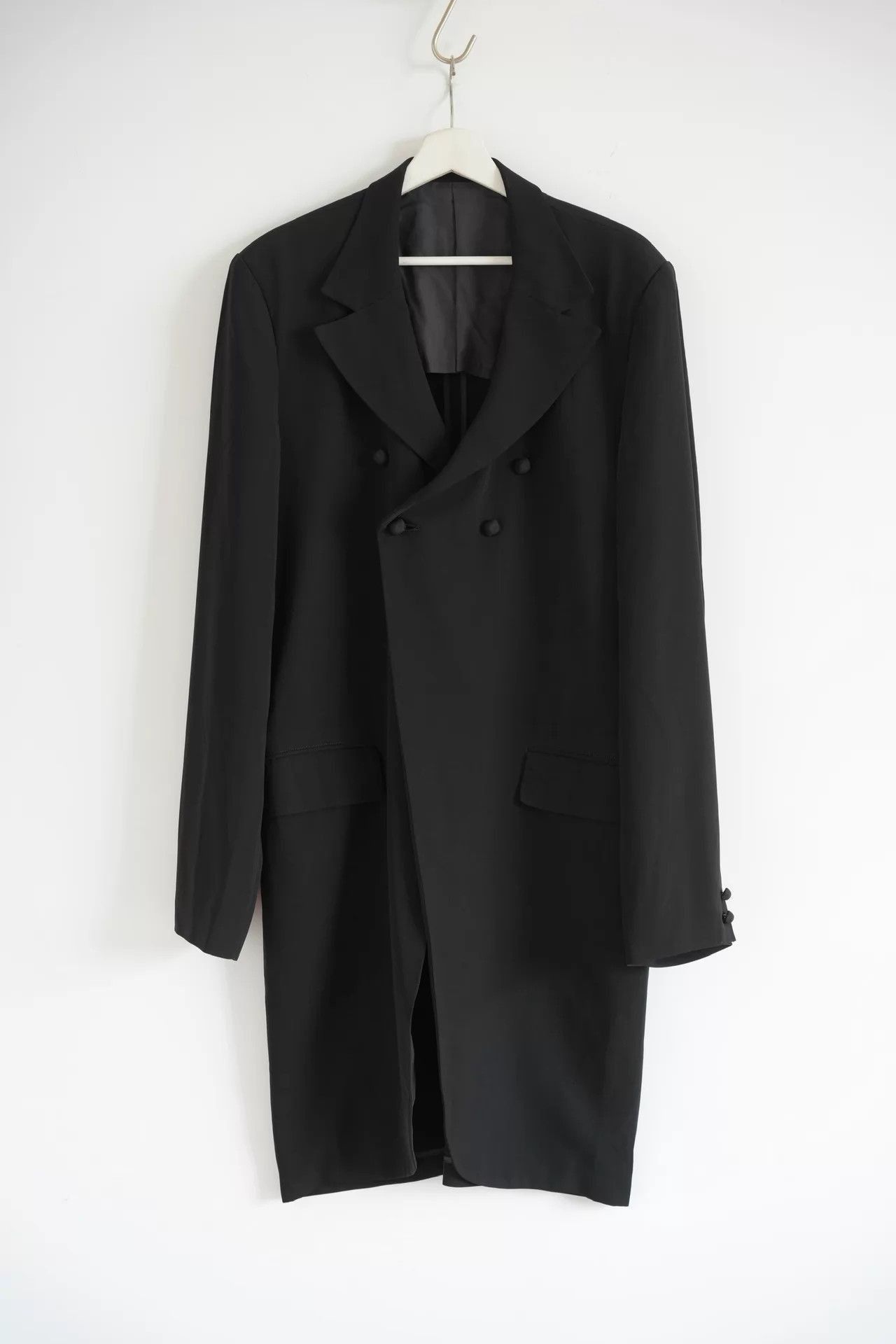 Yohji Yamamoto Double-Breasted Long Black Coat Size US M / EU 48-50 / 2 - 1 Thumbnail