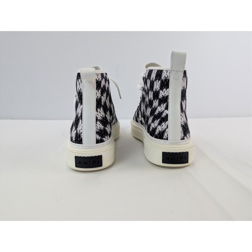 Amiri o1rshd1 Court Hi Allover Logo Sneakers in Black / White Size US 12 / EU 45 - 11 Thumbnail