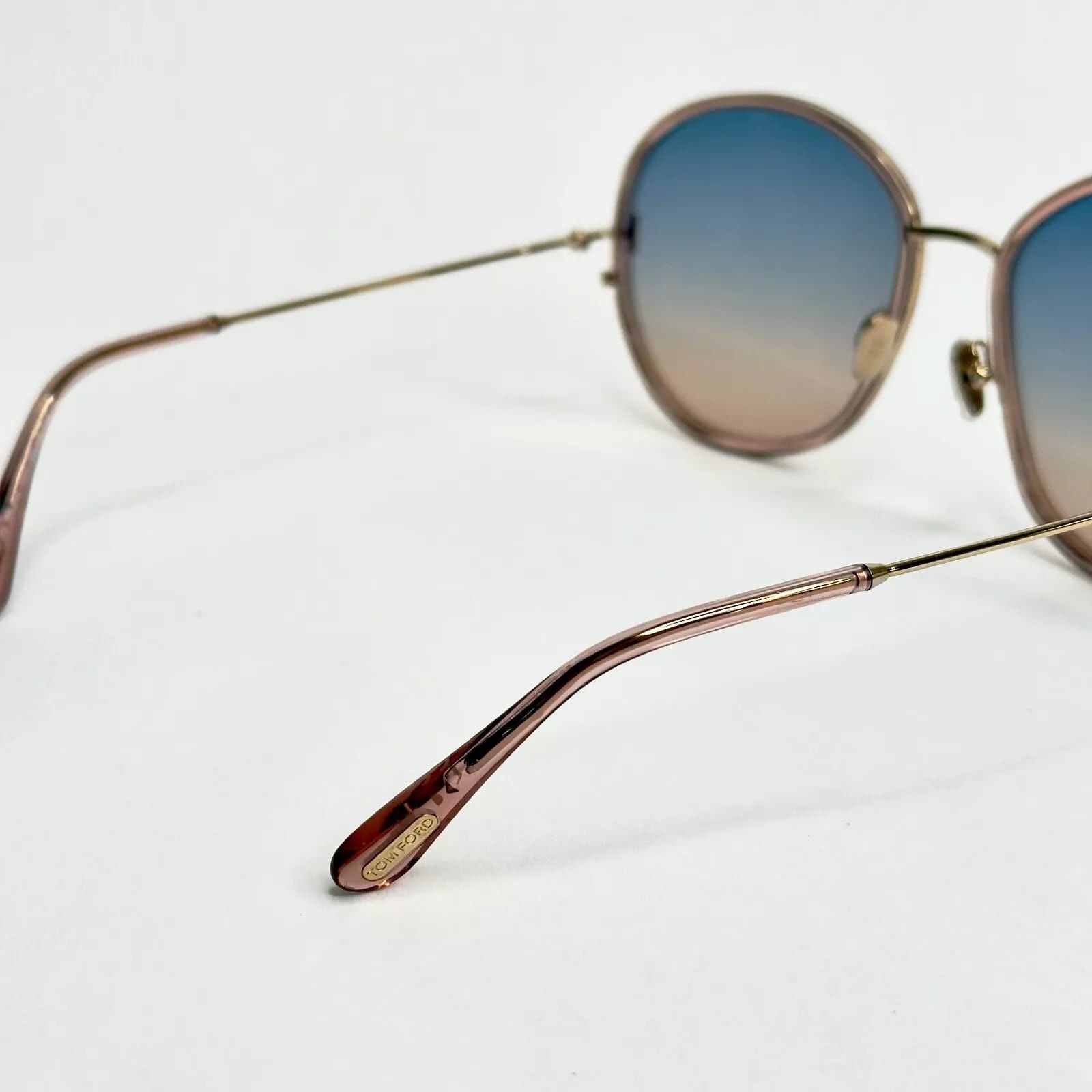 Tom Ford TOM FORD HUNTER 02 TF0946 72W Pink Blue Round Sunglasses 946 Size ONE SIZE - 7 Thumbnail