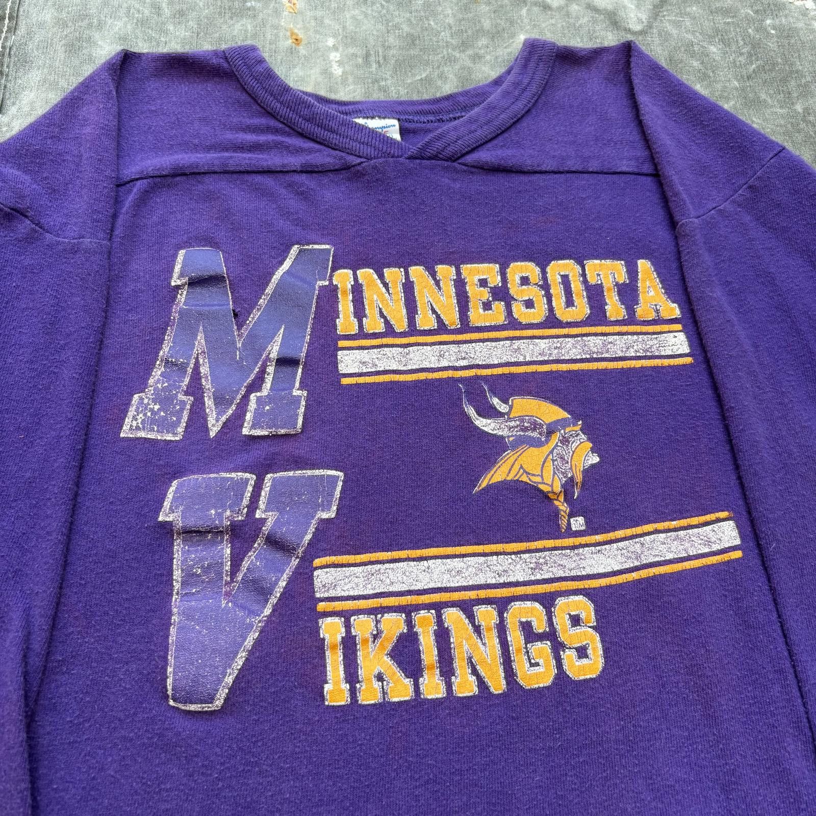 Champion Vintage 80s Champion Minnesota Vikings Football Jersey Shirt Size US L / EU 52-54 / 3 - 2 Thumbnail