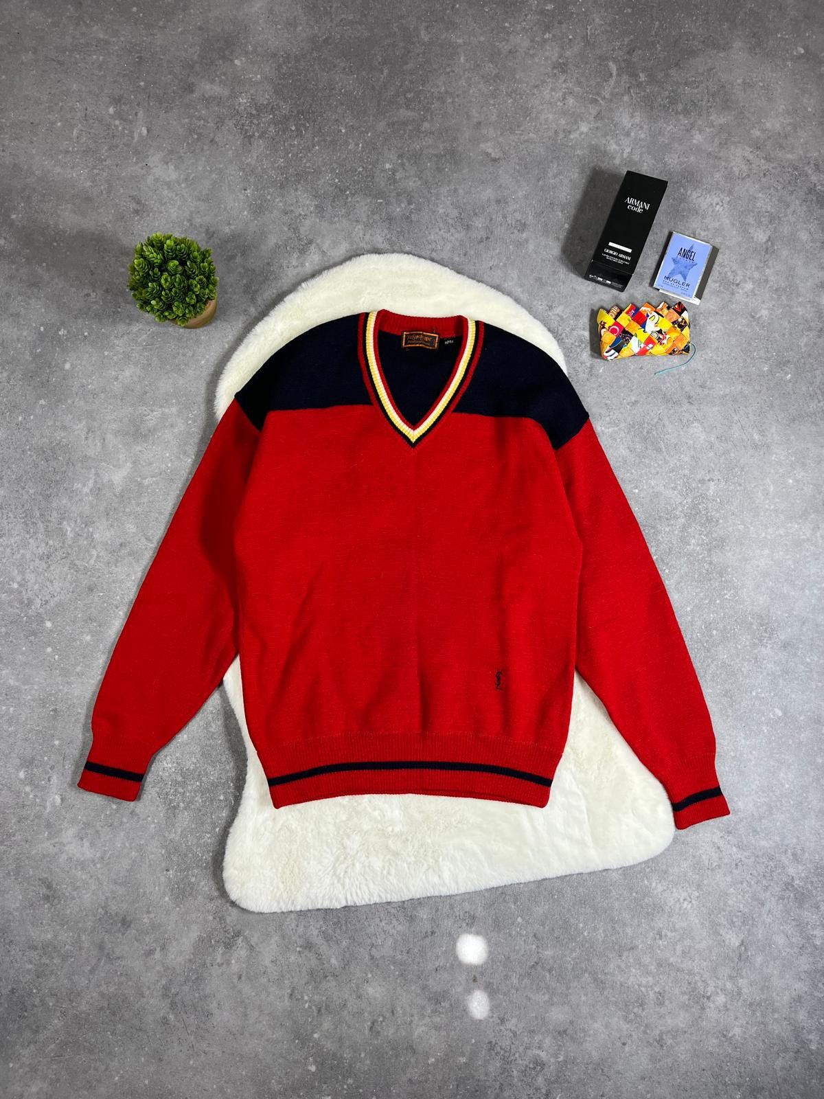 Vintage × Yves Saint Laurent Yves Saint Laurent Wool Jumper Vintage YSL France Paris Size US M / EU 48-50 / 2 - 1 Thumbnail