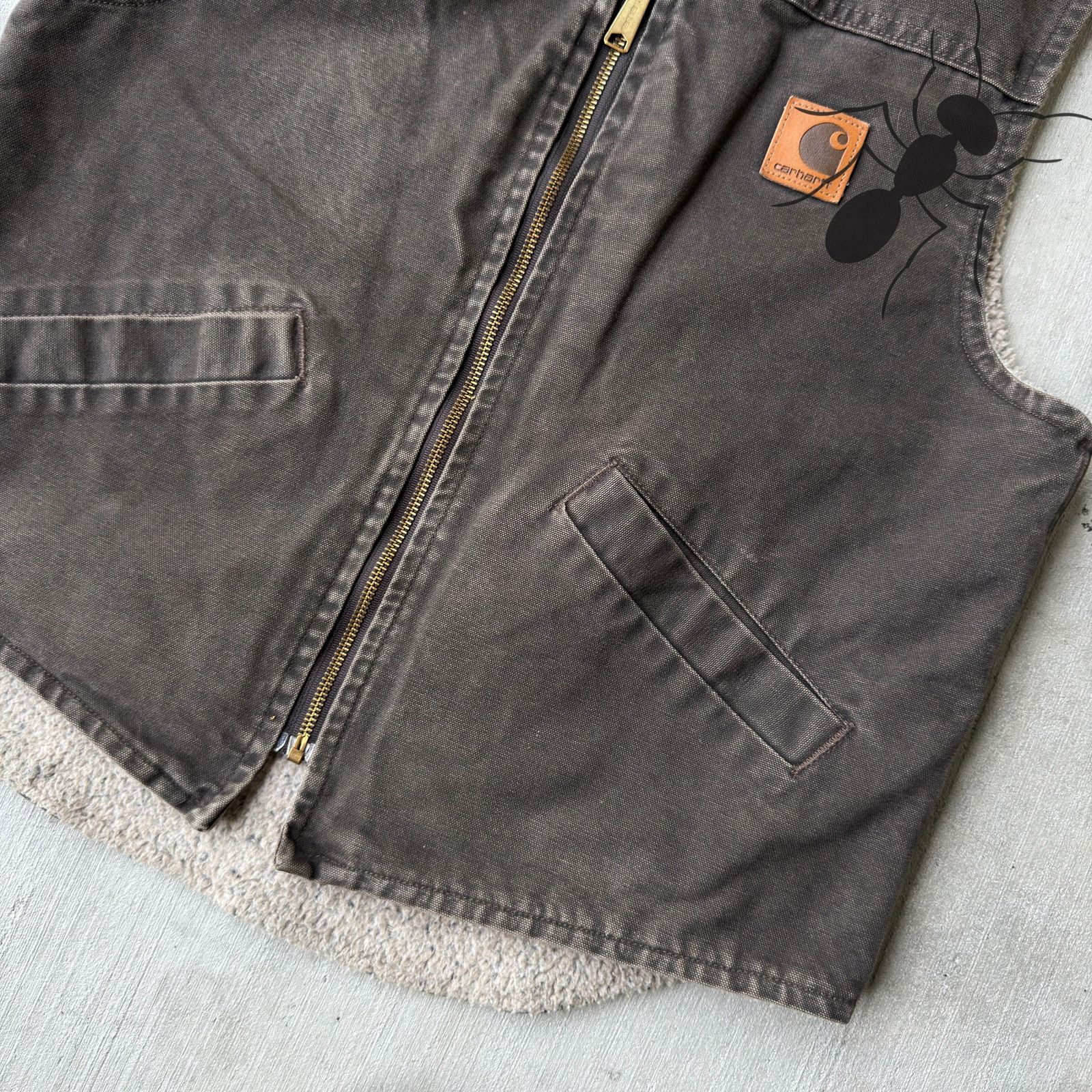 Carhartt × Vintage Carhartt V13 TMB brown sherpa work wear vest Size US M / EU 48-50 / 2 - 2 Thumbnail