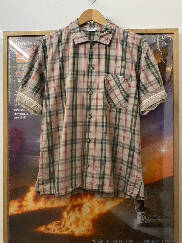 C.P. Company 80s C.P. Company Plaid Print Short Sleeve Button Up Shirt Size US M / EU 48-50 / 2 - 1 Thumbnail