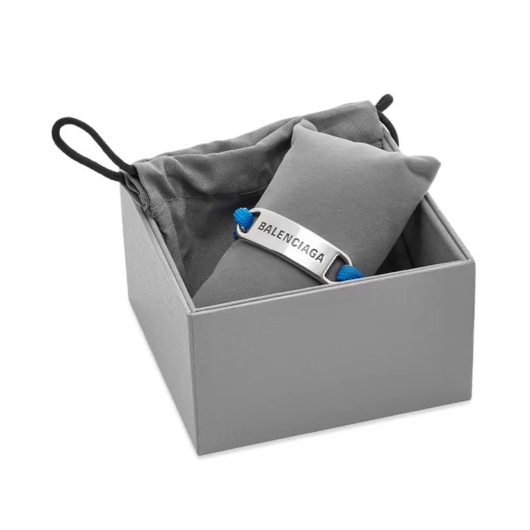 Balenciaga o1mt1gz1024 Size: OS / Plate Bracelet in Blue/White Size ONE SIZE - 3 Thumbnail