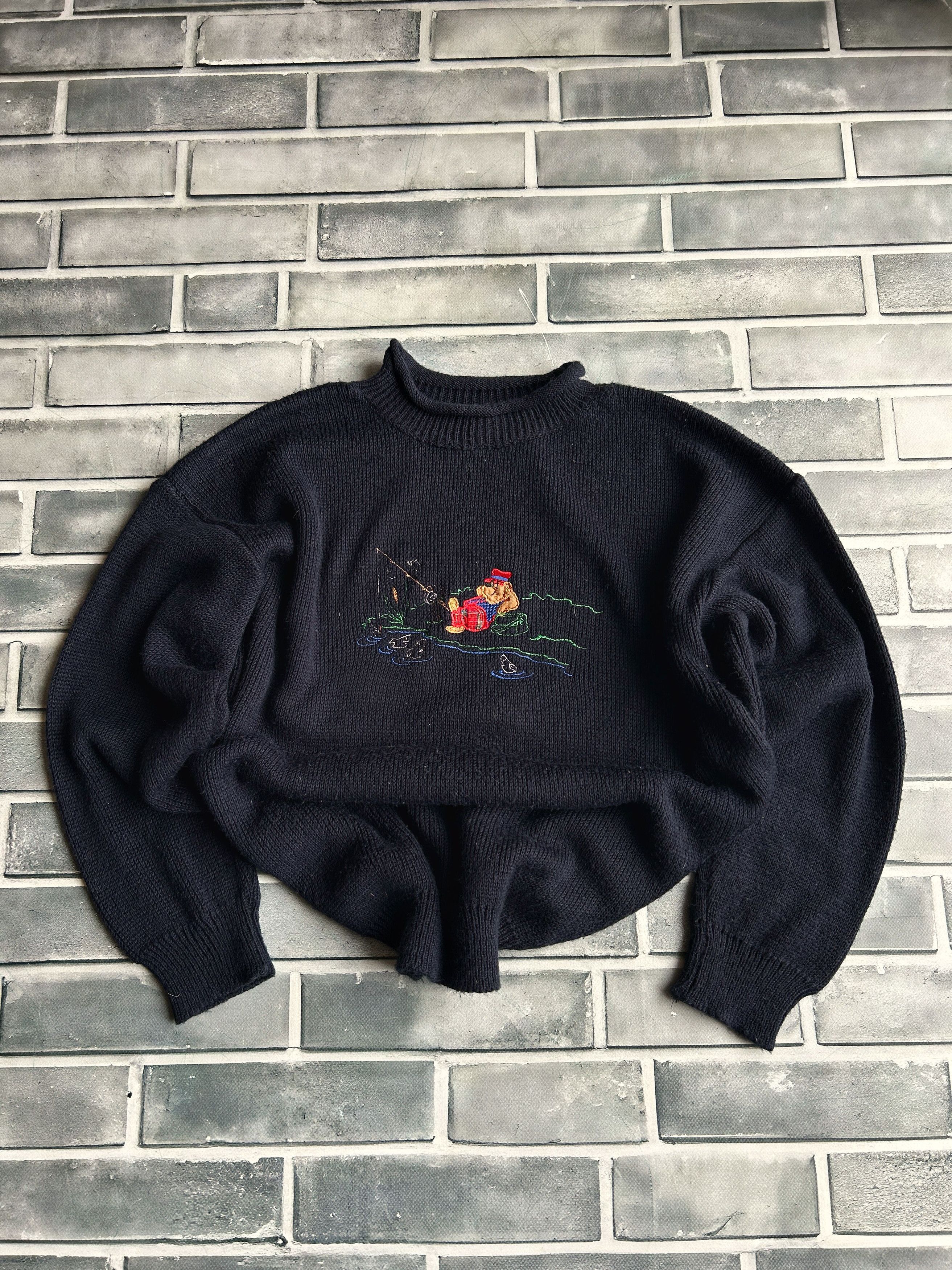 Vintage Y2K Embroidered Knit Sweater Preppy Archive