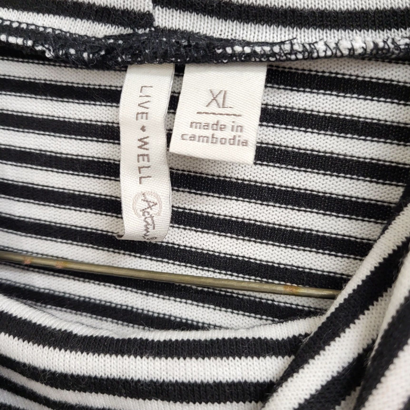 Olive Live ♡ Well Action Shirt Stripe Cowl Neck Stretch Loose Flow Womens XL Blouse Casual Shirt Size XL / US 12-14 / IT 48-50 - 3 Thumbnail