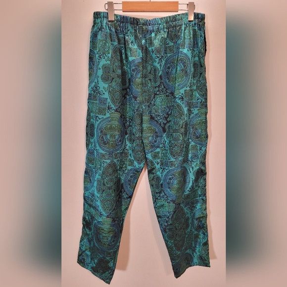 Other Arpa Silk Chiang Rai Thai Silk Turquoise Harem Pants - L Size 30" / US 8 / IT 44 - 1 Thumbnail