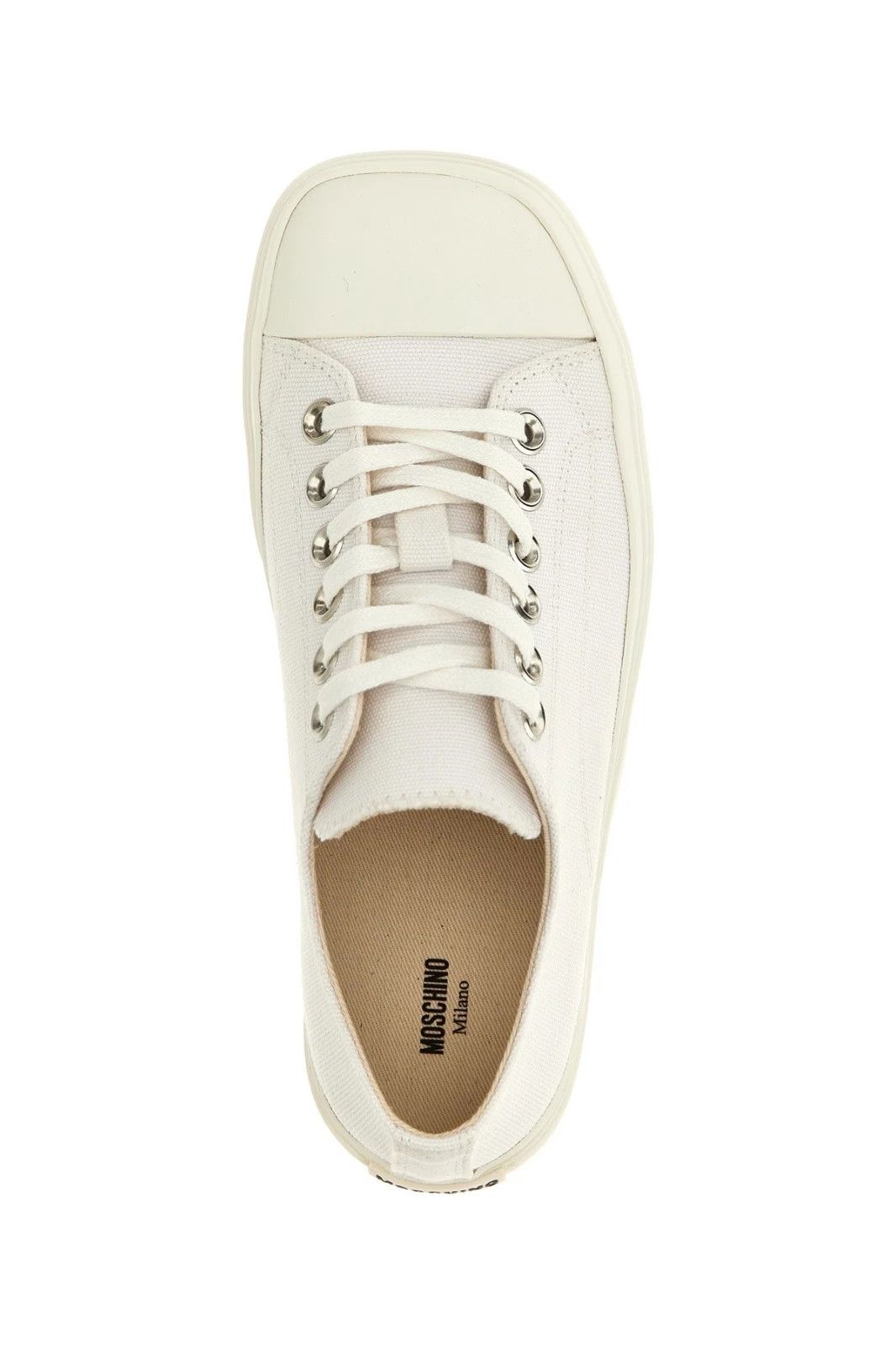 Moschino MOSCHINO Canvas White Sneakers New & Authentic Size US 6 / IT 36 - 4 Thumbnail