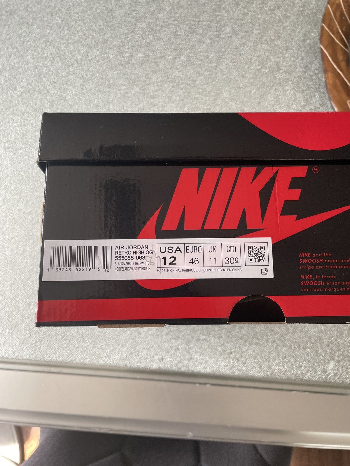 Nike Jordan 1 Retro High OG Patent Bred (DEAD STOCK) Size US 12 / EU 45 - 8 Thumbnail