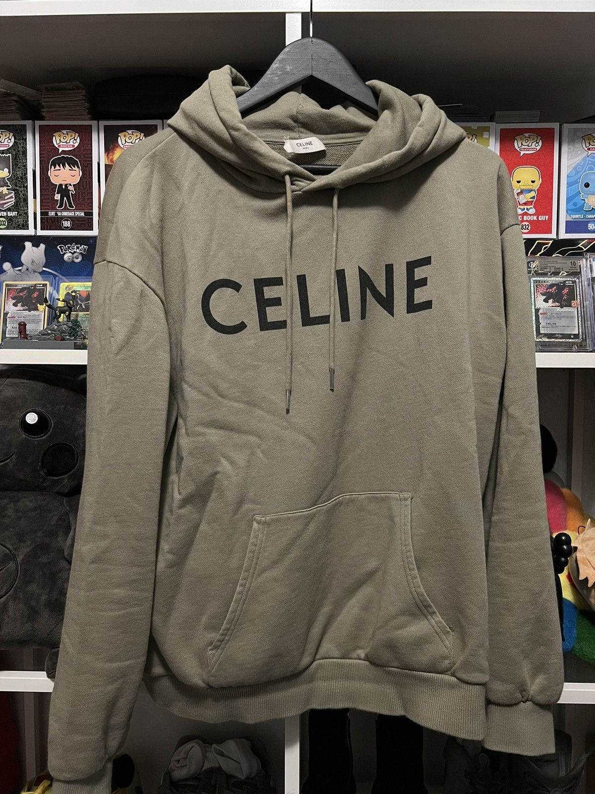 Celine Celine Hoodie Olive Green | Grailed