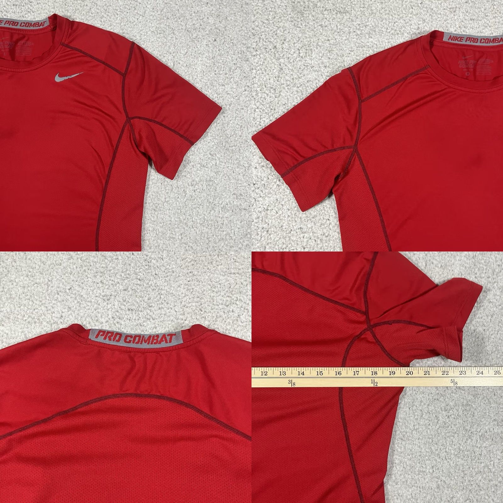 Nike Nike Pro Combat Shirt Men M Red Short Sleeve Nike Dri-Fit Athletic T-Shirt Size US M / EU 48-50 / 2 - 8 Thumbnail