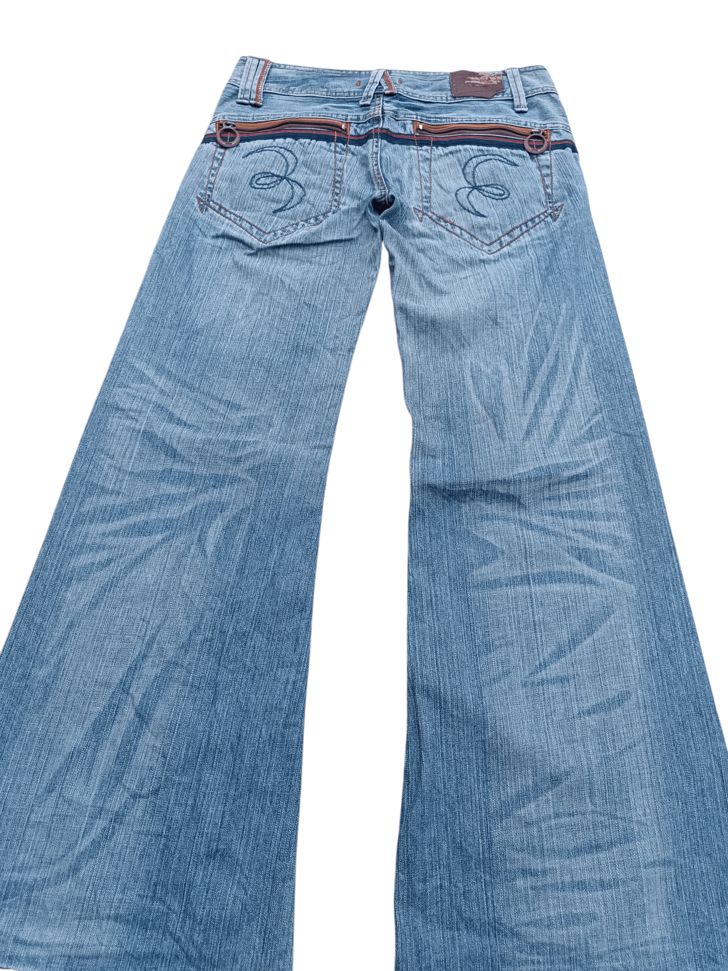 Japanese Brand SUPER FLARED🔥Et Boite Whiskers Faded Low Rise Boot Cut Size US 32 / EU 48 - 19 Thumbnail