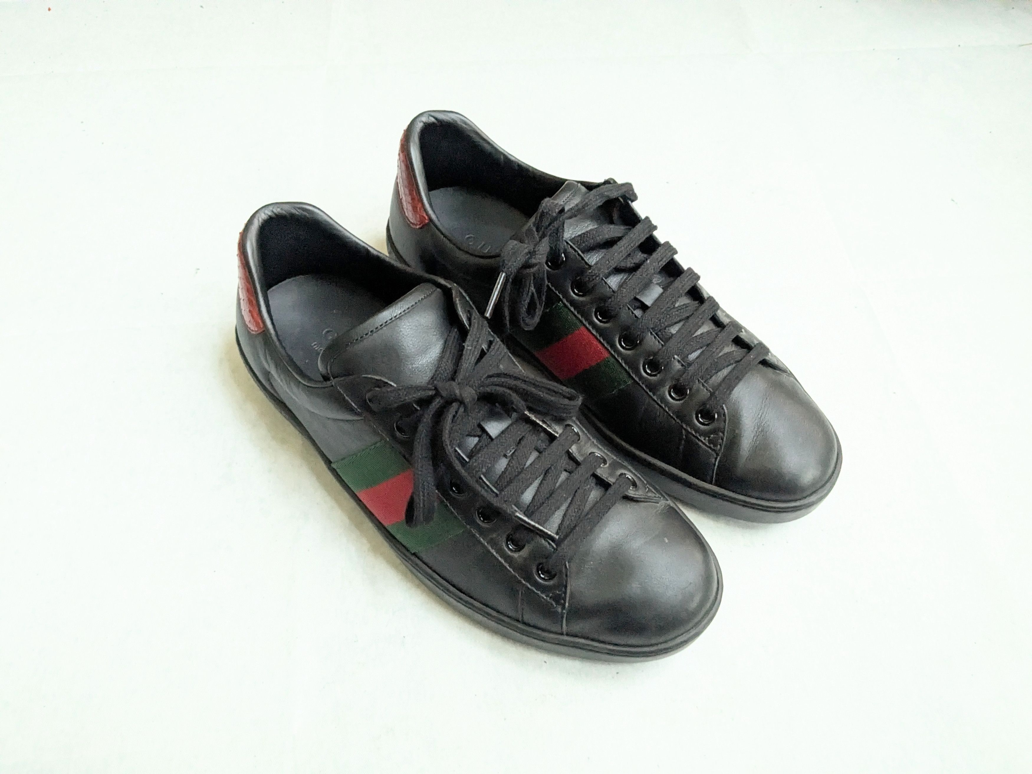 Gucci Gucci Ace Sneakers Black 8 Low Tops Leather Size US 8 / EU 41 - 4 Thumbnail