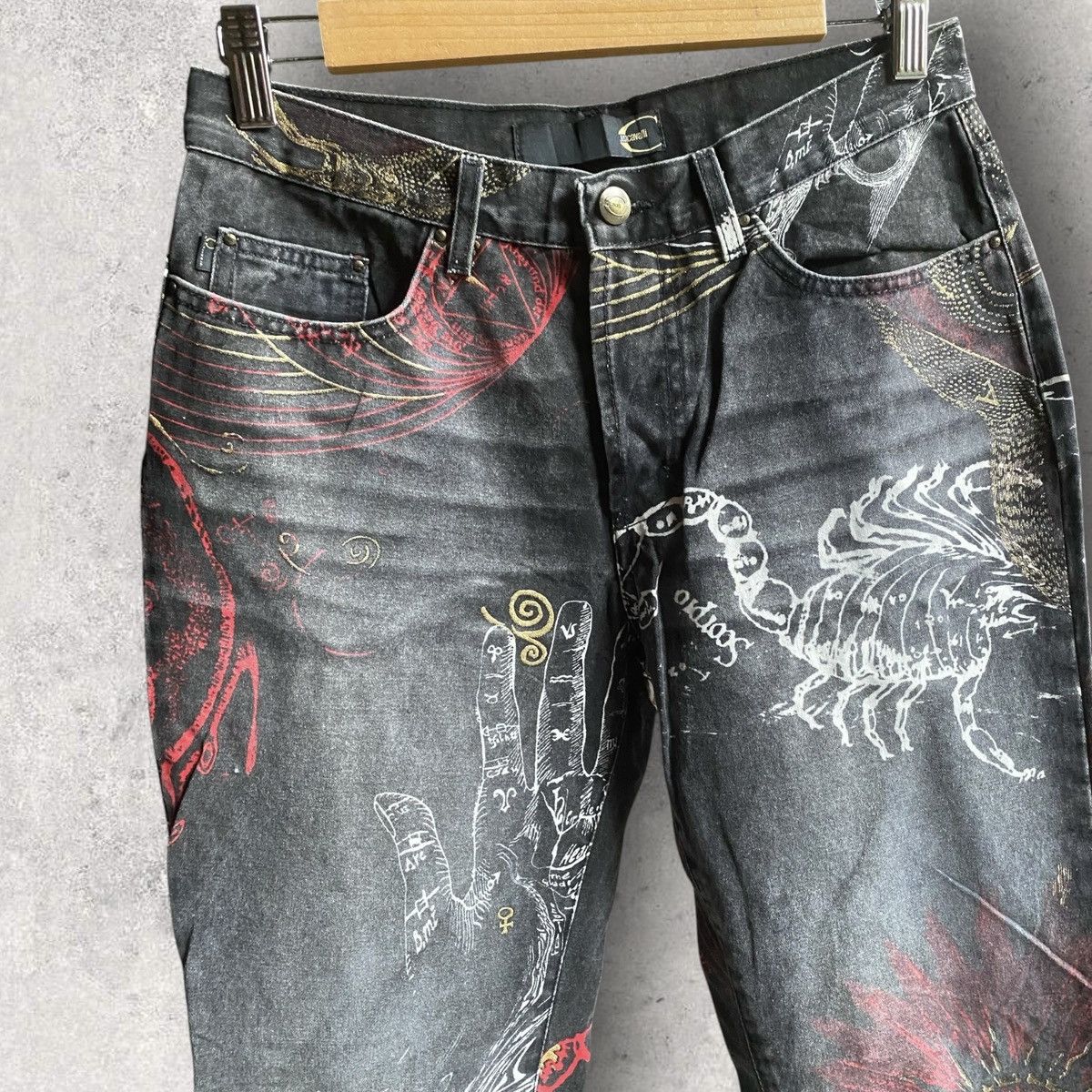 Roberto Cavalli Vintage 00’s Astrology Print Denim Size US 30 / EU 46 - 1 Thumbnail