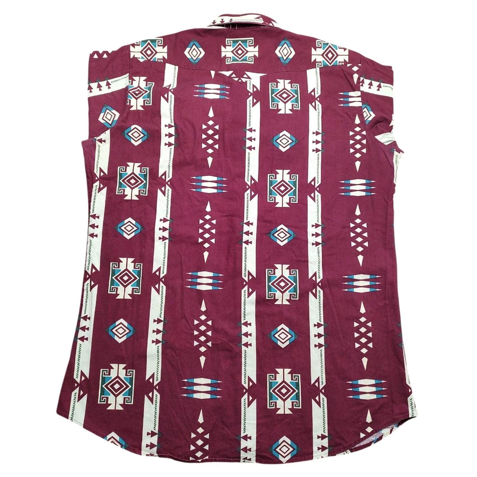 Vintage VINTAGE Panhandle Slim Button-Up Shirt Mens XL Red Aztec Geometric 90s Western Cowboy Casual Workwear Long Sleeve Chest 52 in Pocketed Size US XL / EU 56 / 4 - 3 Thumbnail