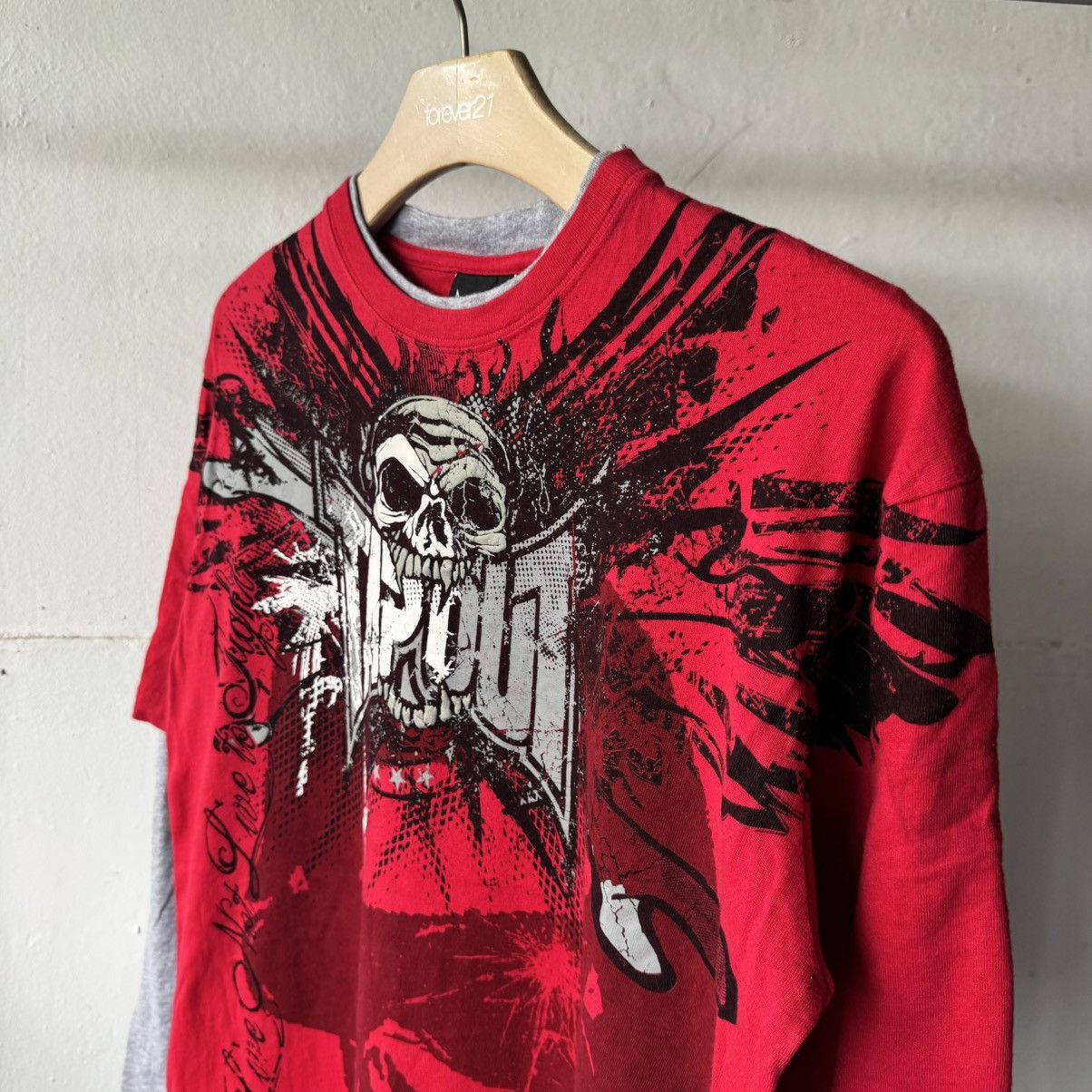 If Six Was Nine 2000s Tapout AOP Layered Skull Grunge Long-sleeve Tee Size US L / EU 52-54 / 3 - 7 Thumbnail