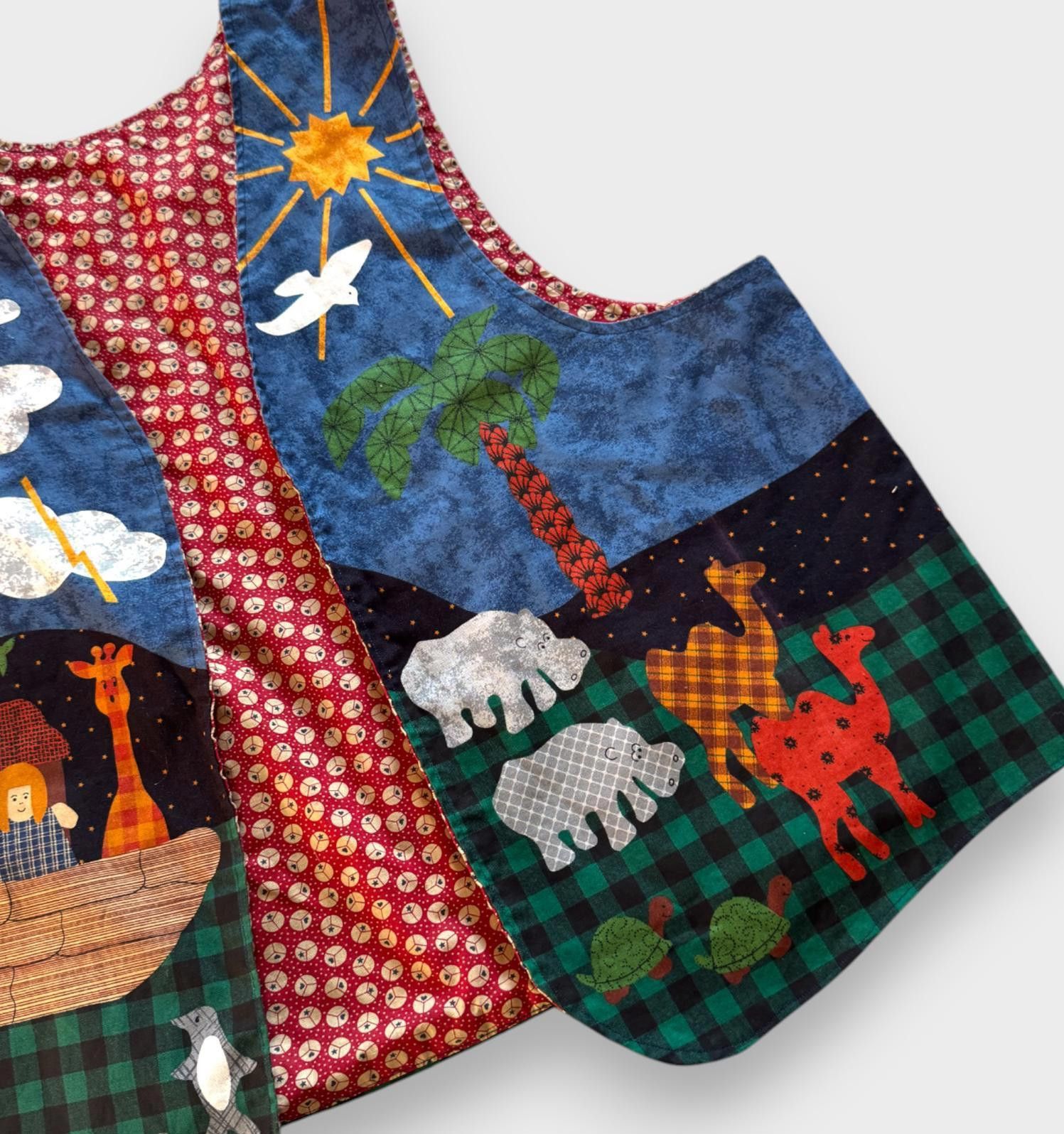 Handmade Vintage Noahs Ark Vest Handmade Peace Signs XL Grandmacore Size XL / US 12-14 / IT 48-50 - 6 Thumbnail