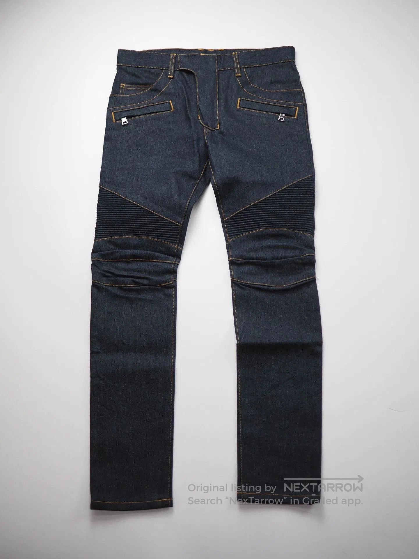 Balmain balmain dark blue knee panel denim pants. Size US 29 - 1 Thumbnail