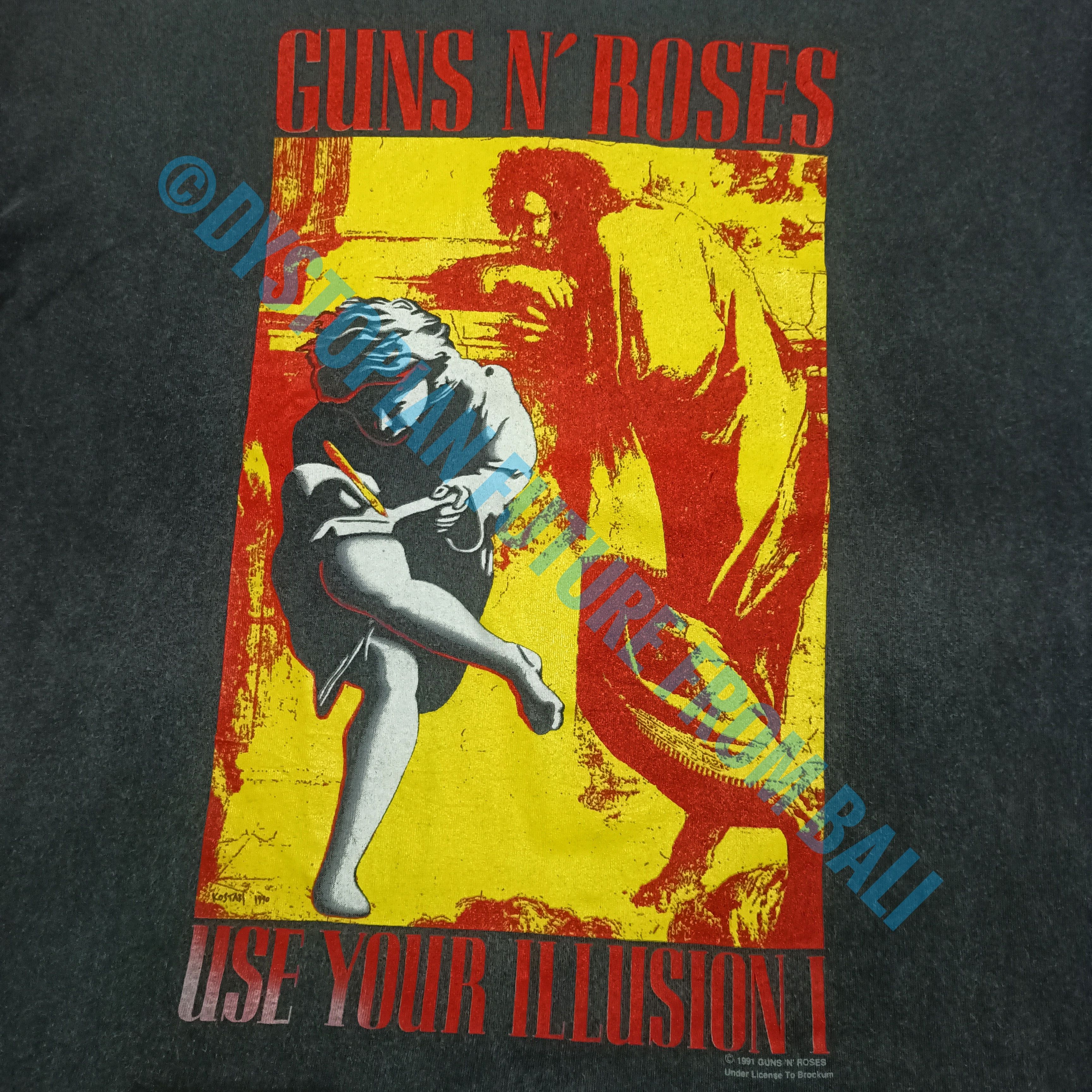 Band Tees × Guns N' Roses × Vintage Vintage 1991 Guns N Roses Use Your Illusion I & II Band Tees Size US L / EU 52-54 / 3 - 3 Thumbnail