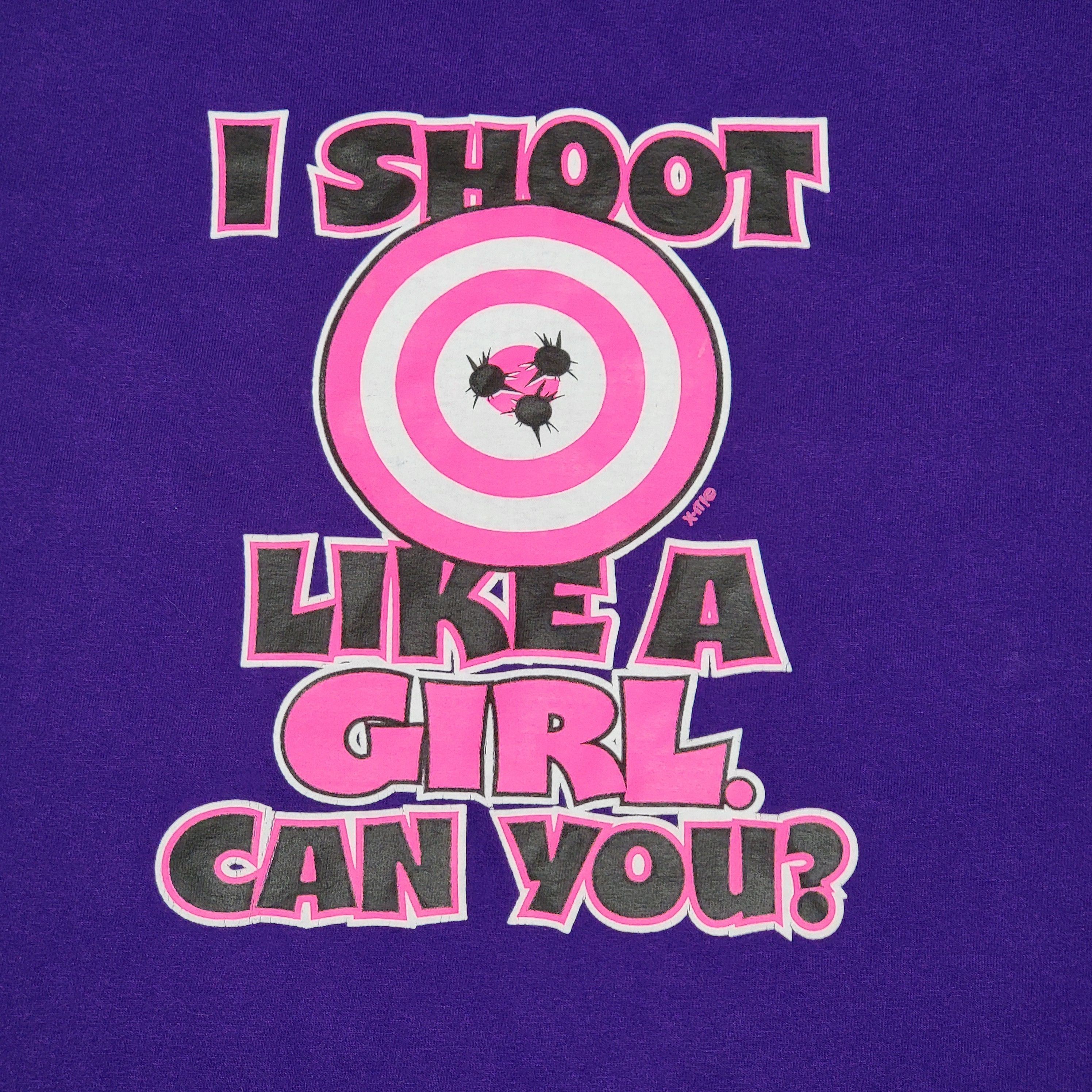 Gildan Gildan SS Purple Tee "I Shoot Like A Girl" - Size Large Size L / US 10 / IT 46 - 2 Thumbnail