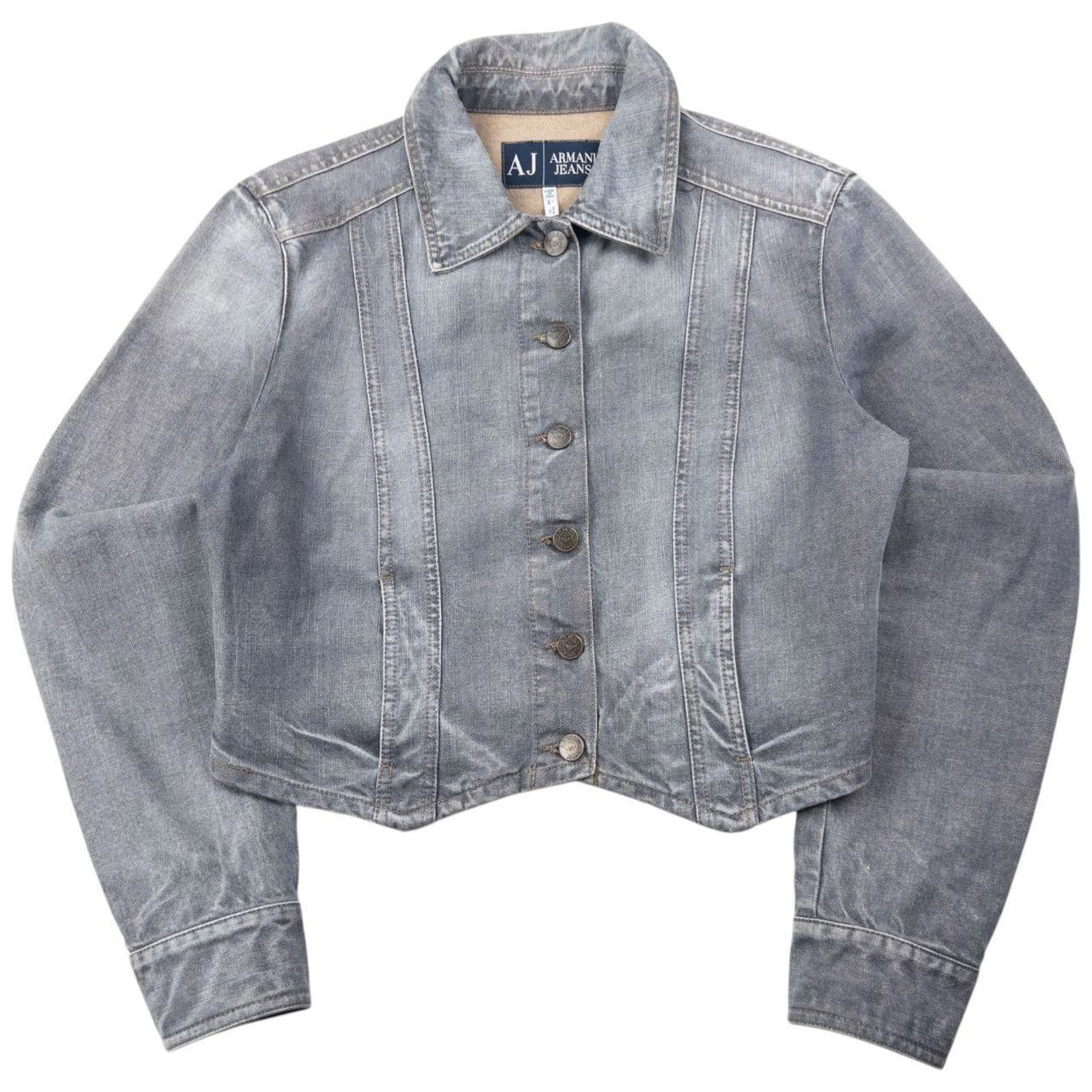 Other Vintage 2000s Armani Jeans Cropped Denim Jacket Womens M Size M / US 6-8 / IT 42-44 - 1 Thumbnail