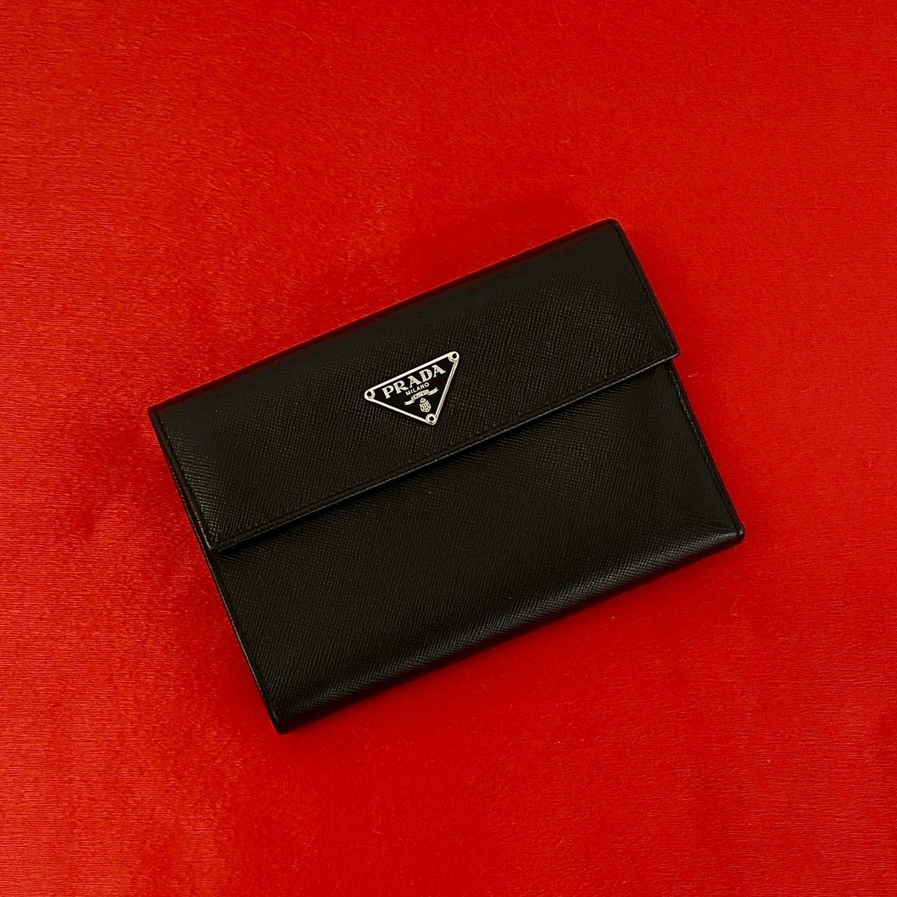Prada Prada Prada Saffiano Leather Tri Fold Wallet Leather Short Wallet DUTY FREE for USA Size ONE SIZE - 1 Thumbnail